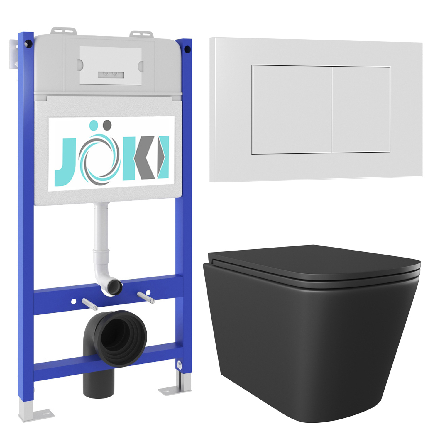 Изображение товара Комплект инсталляции с унитазом Joki JKS302MB033020WM черный 10 лет гарантия