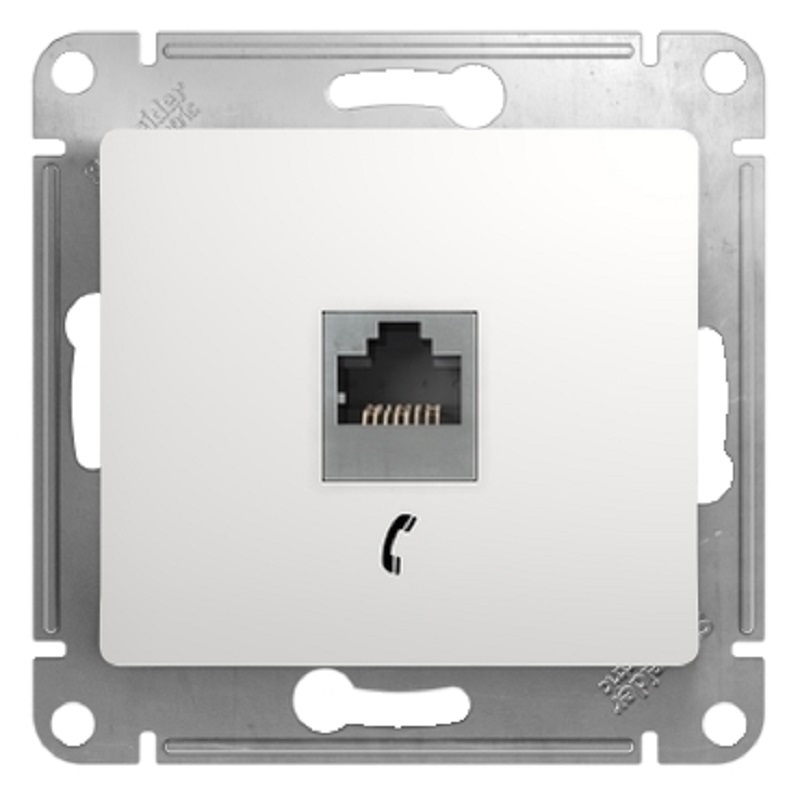 Изображение товара Розетка телефонная встраиваемая Systeme electric Glossa GSL000181T RJ11 цвет белый Изображение товара Розетка телефонная встраиваемая Systeme electric Glossa GSL000181T RJ11 цвет белый