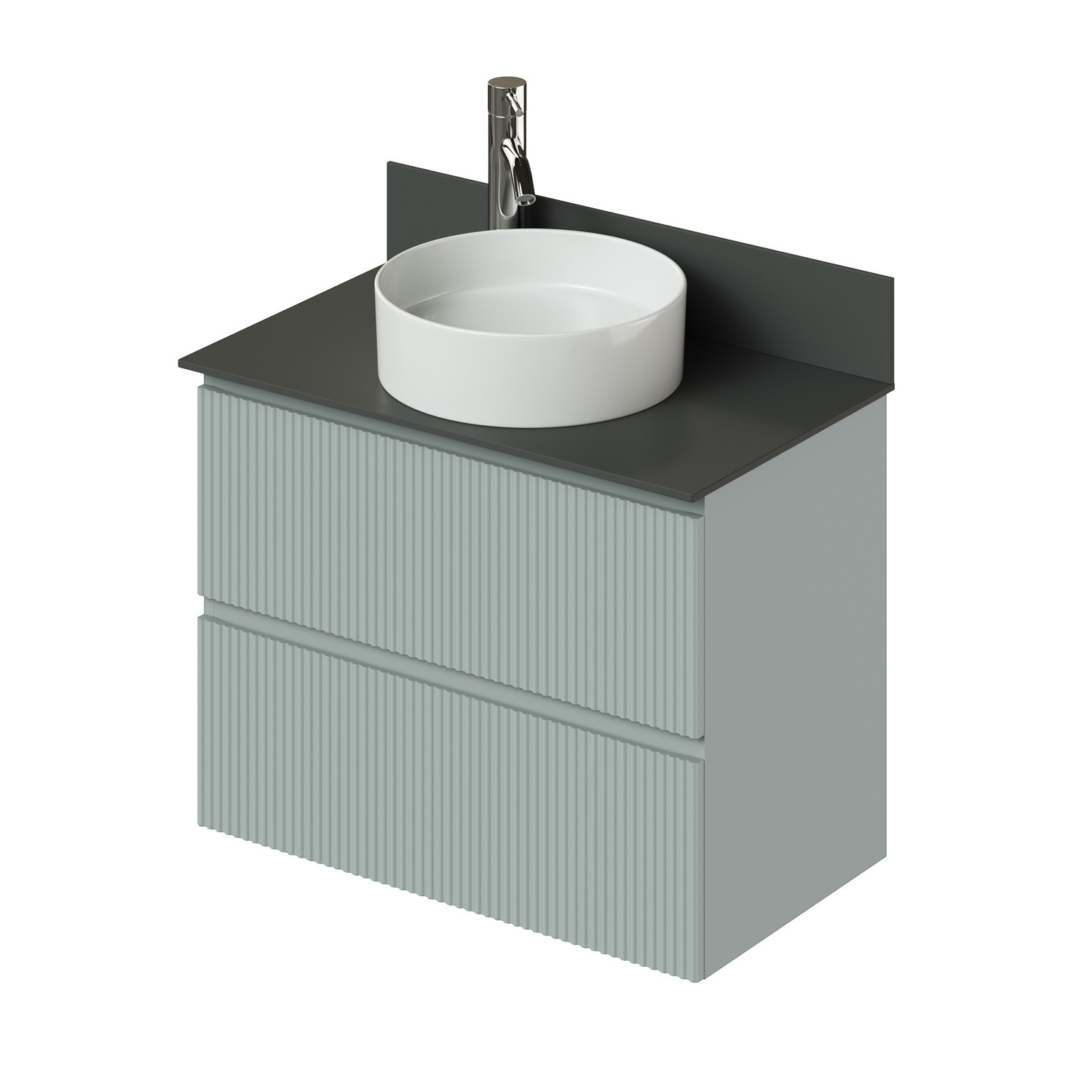 Изображение товара Современная подвесная тумба Итана Kate 80.5 см с фактурным фасадом и четырьмя ящиками