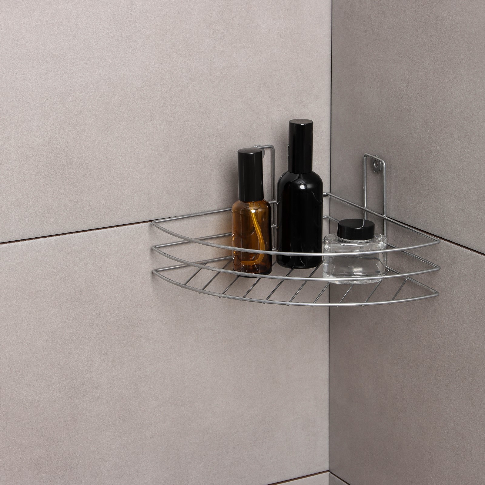 Изображение товара Полка для ванной угловая Лесников 1 ярус 19.5×10×21 см хром