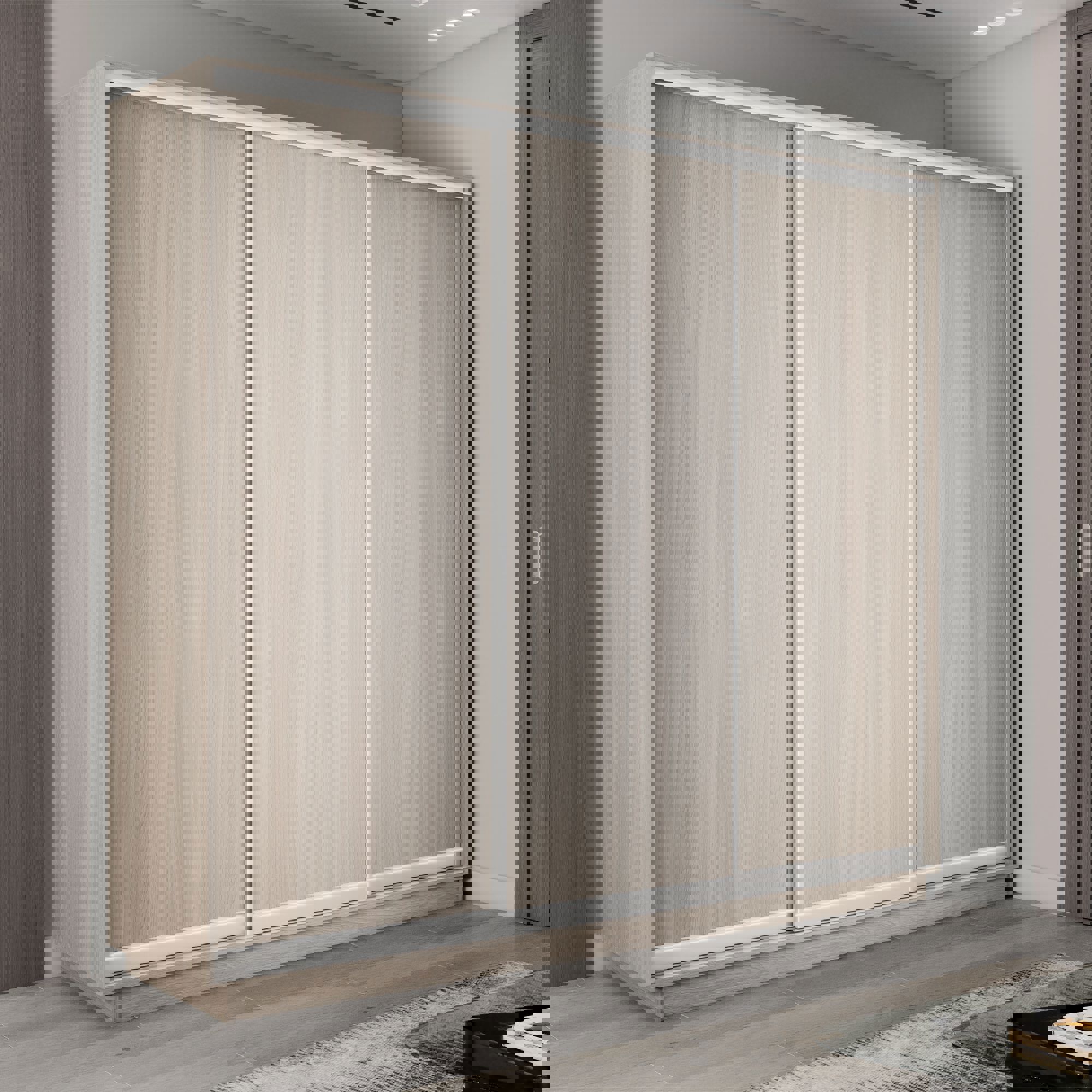 Изображение товара Шкаф-купе Мебельная Компания Е1 3 дверный 240x240x60 см с 9 полками и защитой