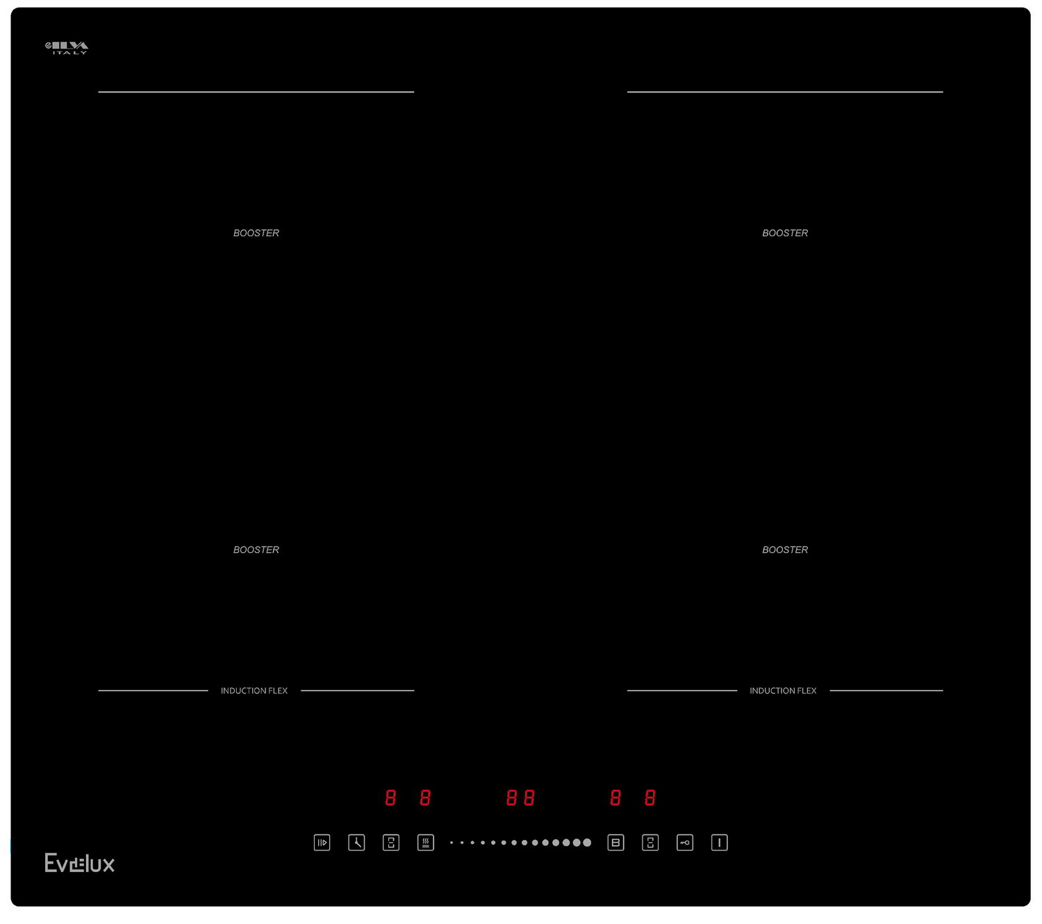 Изображение товара Электрическая варочная панель Evelux EHI 6448 4 конфорки стеклокерамика