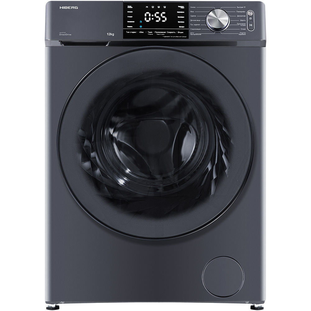 Изображение товара Стиральная машина Hiberg I-ddq6a - 1214 sd 60x85x64 см 12 кг цвет темно-серый