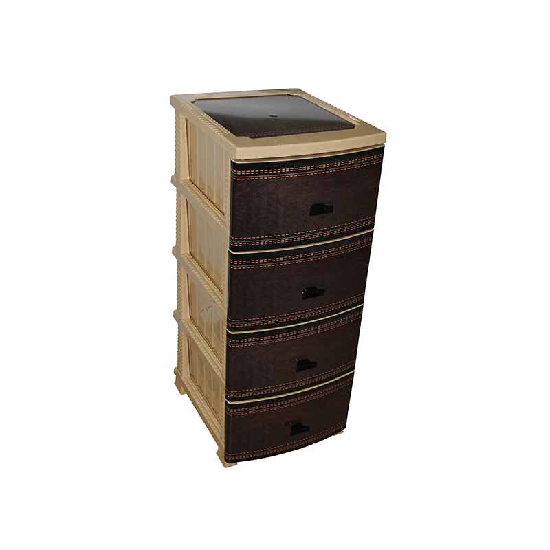 Изображение товара Комод Росспласт Кожа 4 ящика бежевый пластиковый детский мебель