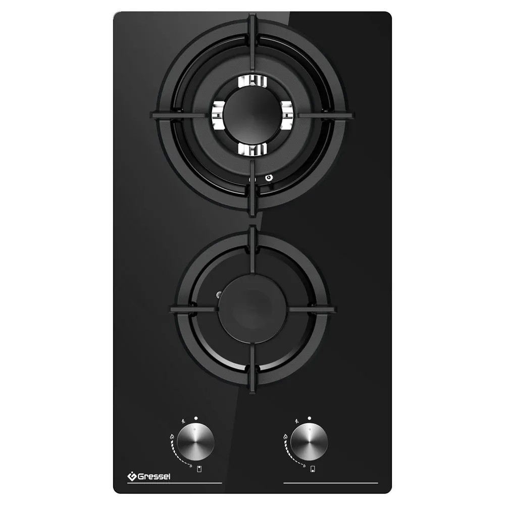 Изображение товара Газовая варочная панель Gressel U30N20S000 29.5 см 2 конфорки цвет черный