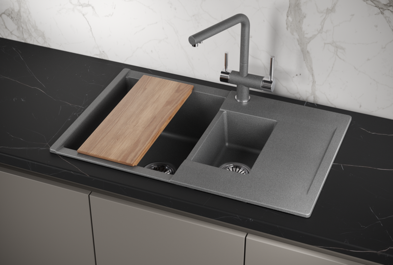 Изображение товара Накладная кухня мойка Granula Estetica ES-7808 50x78 см кварц графит