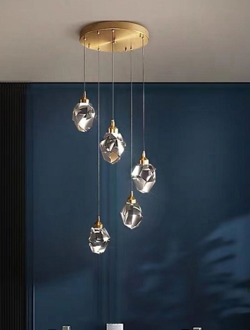 Изображение товара Светильник подвесной Iledex Oxygen 9701P/5R BR латунь хрусталь тепло белый