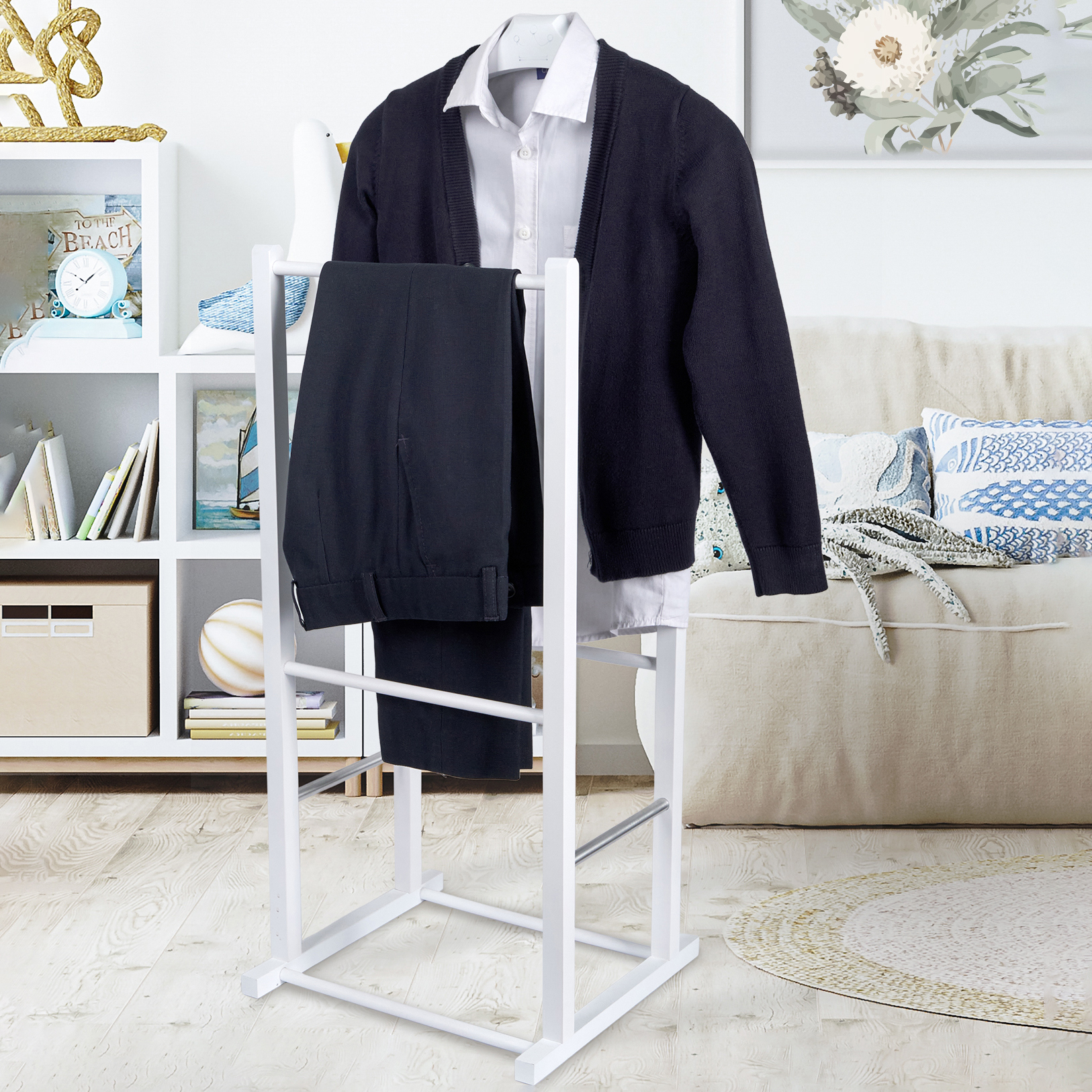 Изображение товара Вешалка для одежды Мебелик бук 40x87x30 см цвет белый 6475