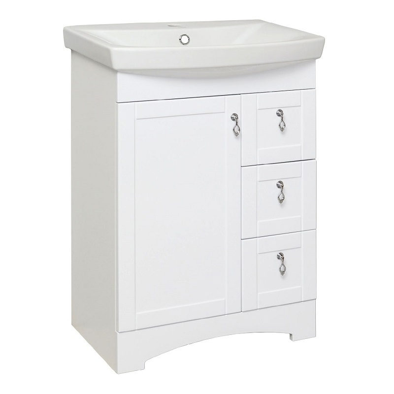 Изображение товара Тумба под раковину RUNO МЕРИДА 60 см напольная белая для ванной комнаты