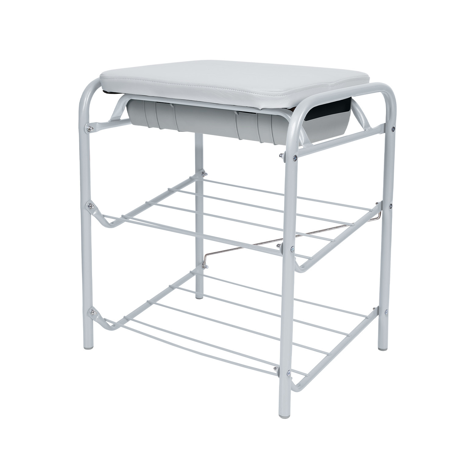 Изображение товара Банкетка Ника 33x50x44 см 2 полки металл цвет серый