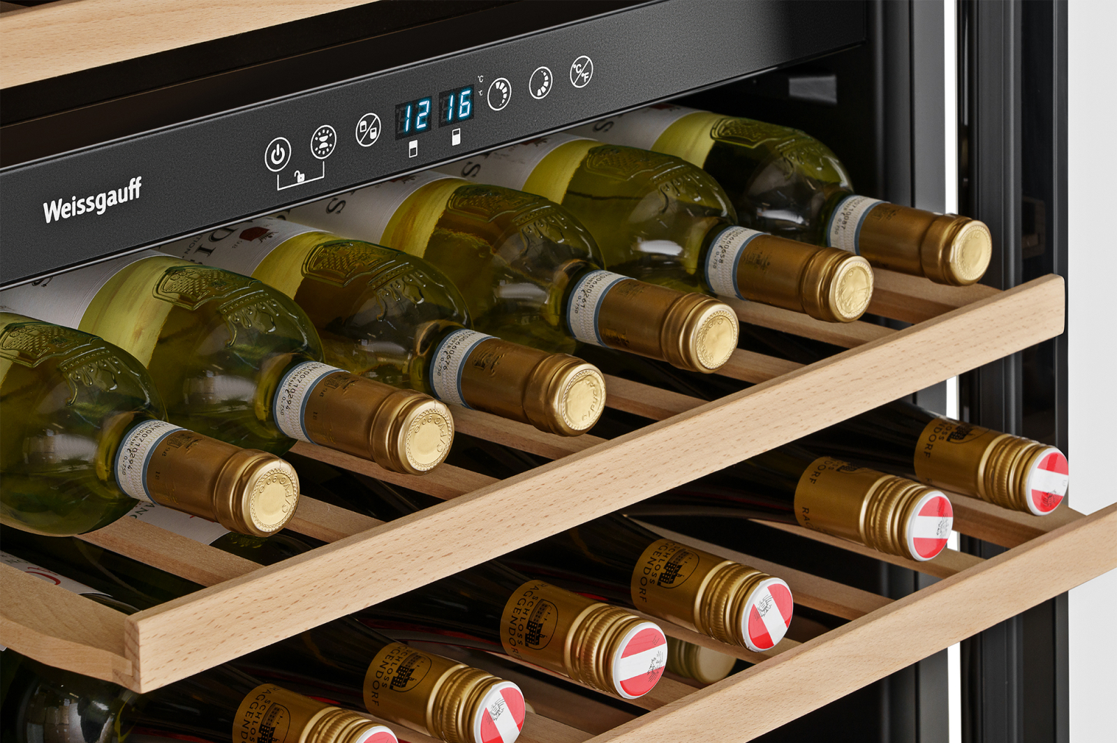 Изображение товара Винный шкаф Weissgauff WWC-46 DB DualZone, черный, 46 бутылок