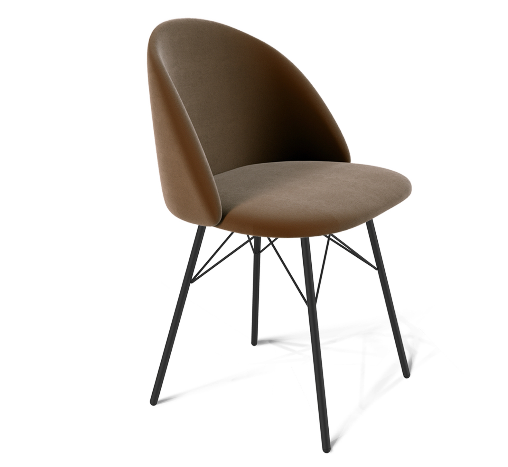 Изображение товара Стул Sheffilton 4214742102 из микровелюра с металлическим каркасом коричневый