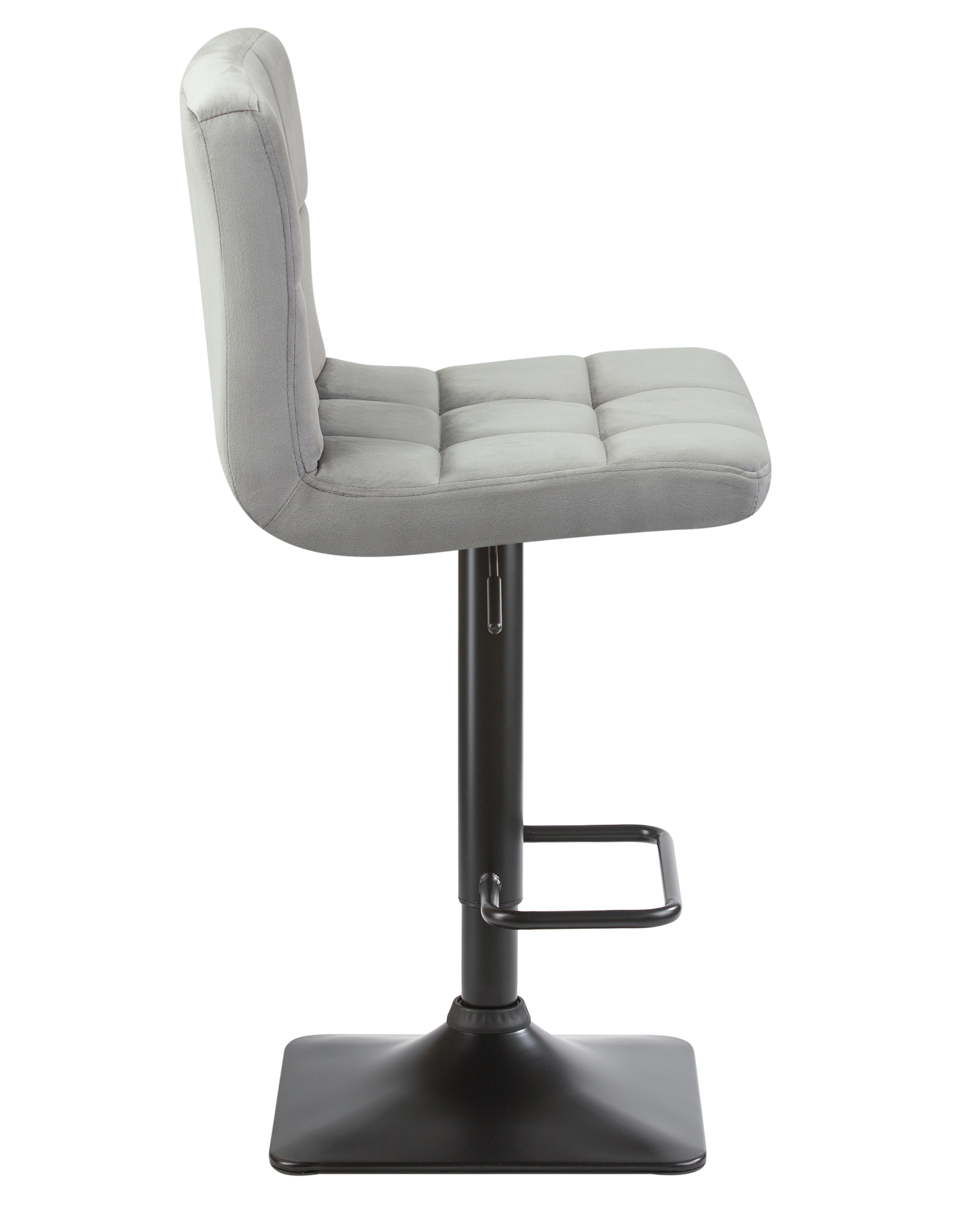 Изображение товара Барный стул Dobrin Dominic с регулировкой высоты велюр серый 42x115x52 см