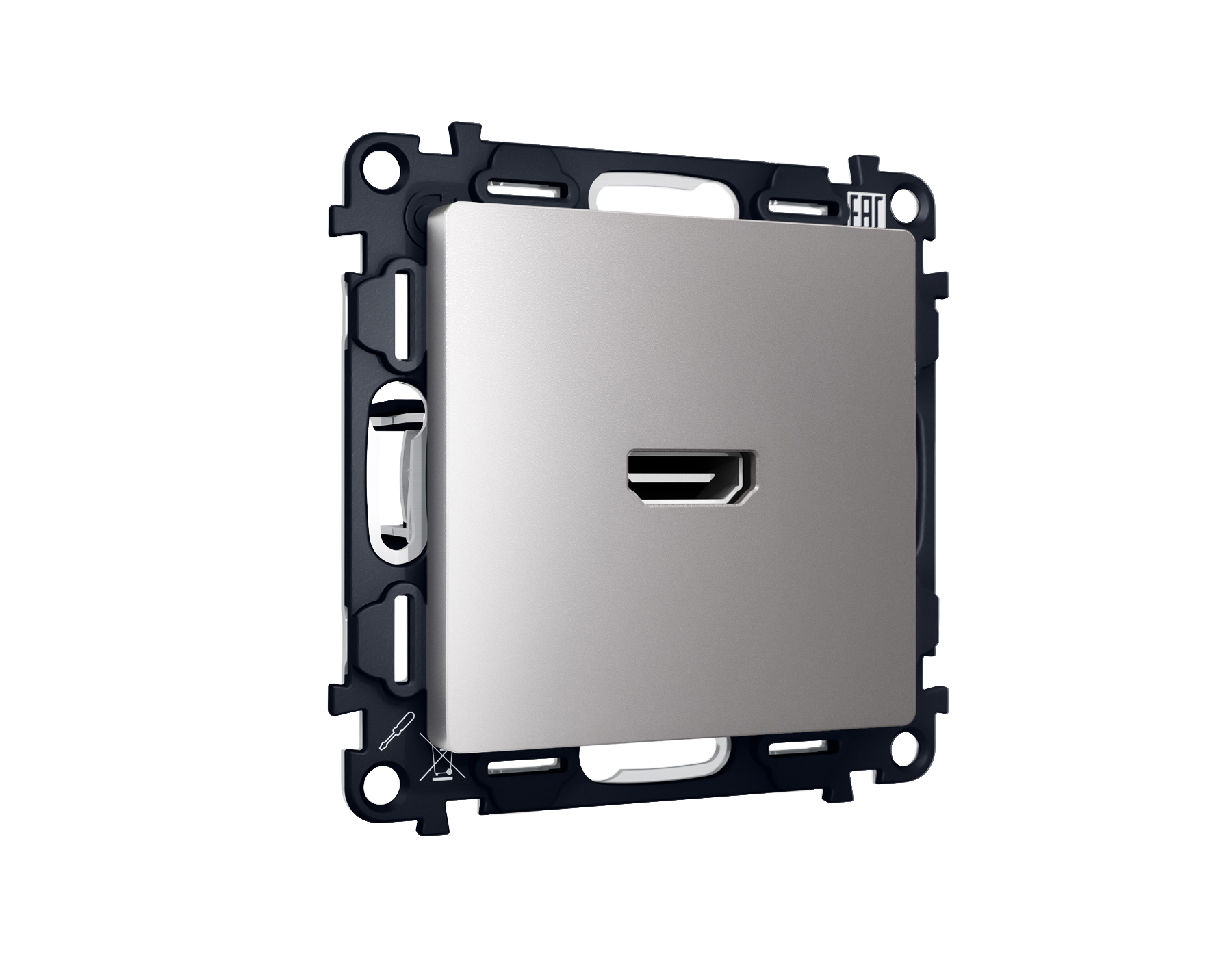 Изображение товара Розетка HDMI 2.0 встраиваемая Ambrella volt MA514010 сталь матовый