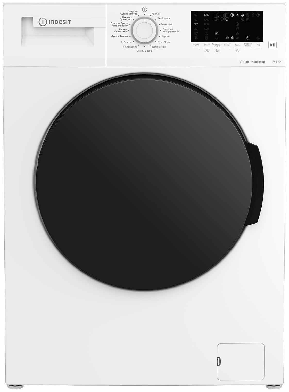 Изображение товара Стиральная машина с сушкой Indesit Wds 7428 c7s vw 60x84x50 см 7 кг цвет белый