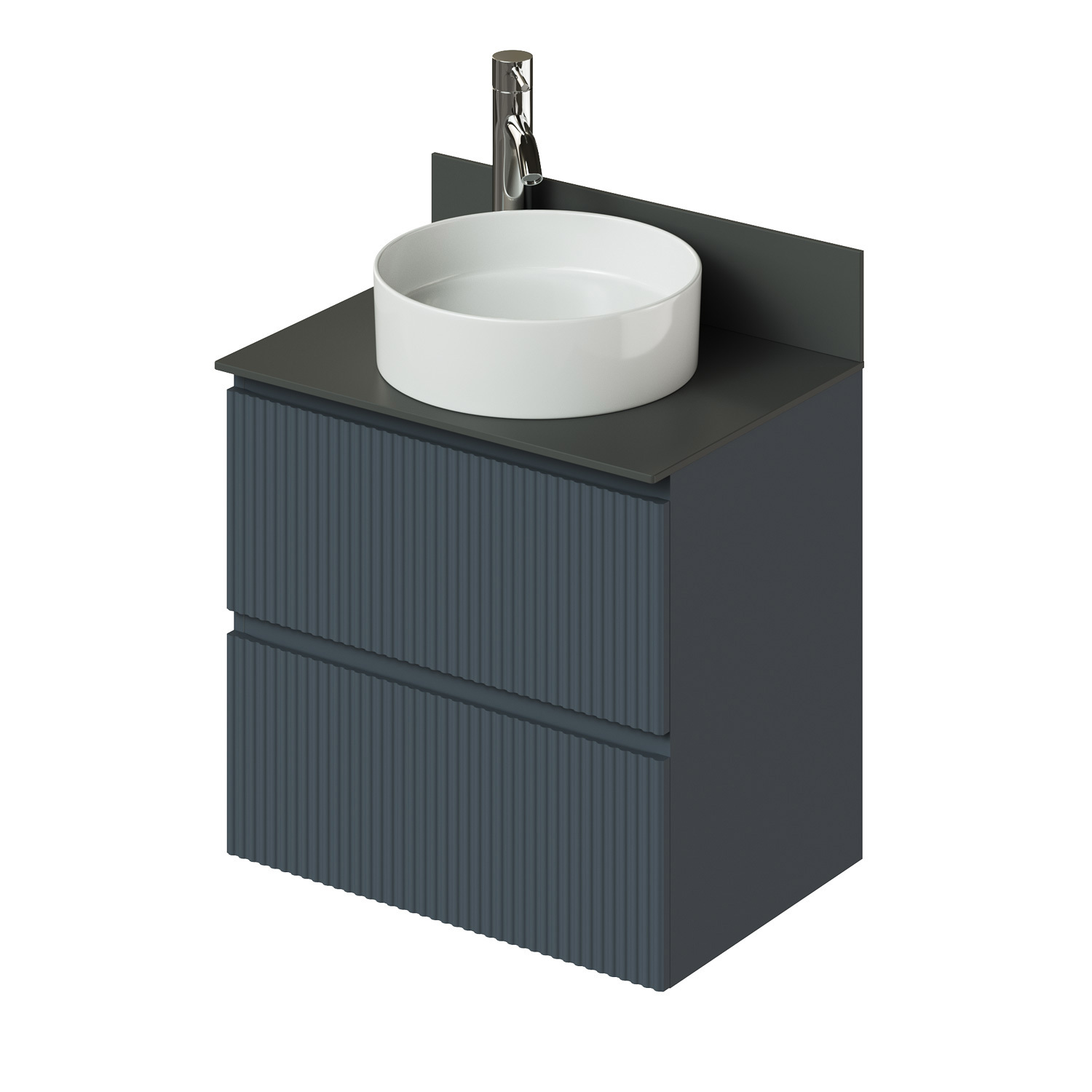 Изображение товара Тумба под раковину Итана Kate 65 см подвесная с ящиками антрацит Россия