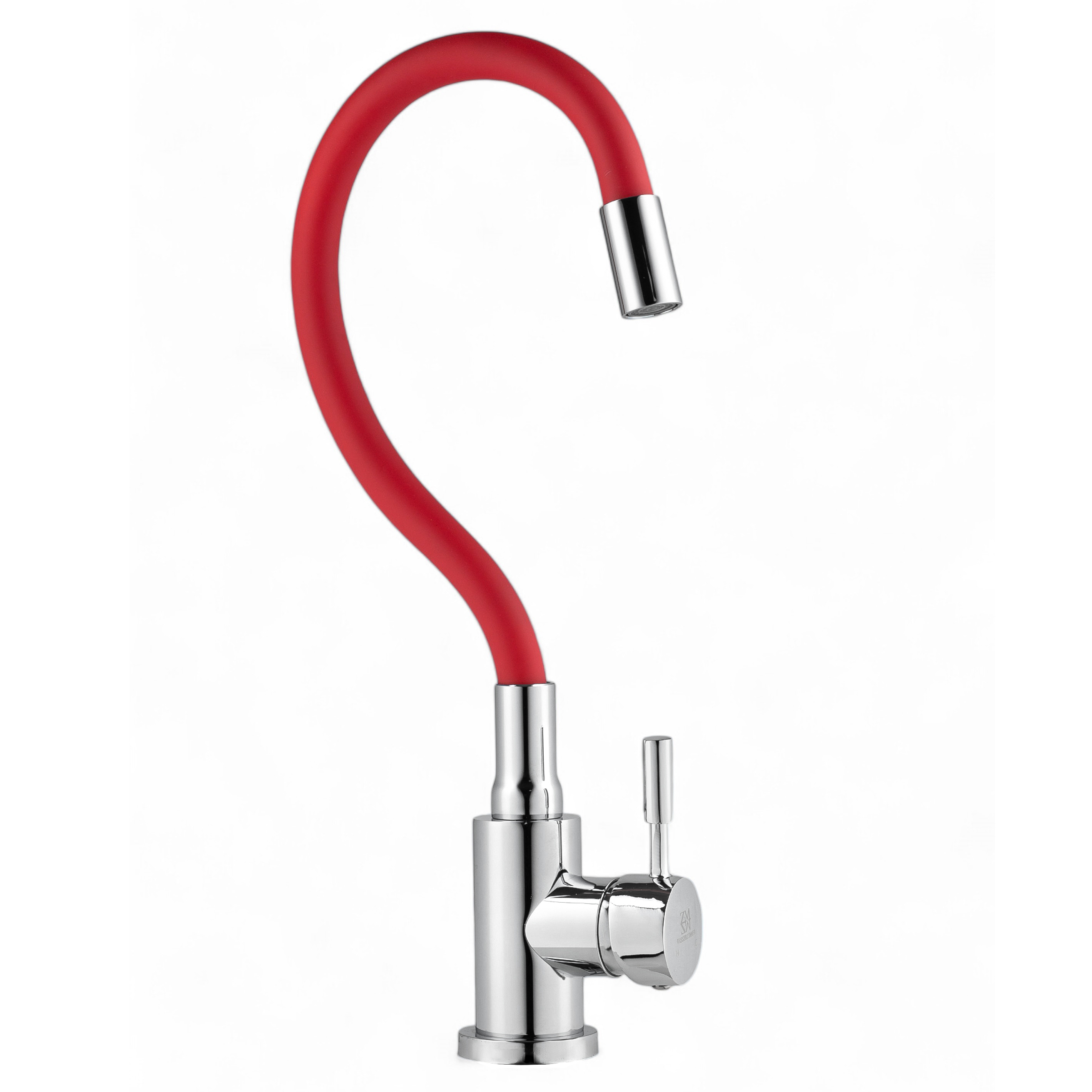 Изображение товара Смеситель для кухни Wasser zimmer ZM-7728-2-769 гибкий излив 17 см цвет хром, красный