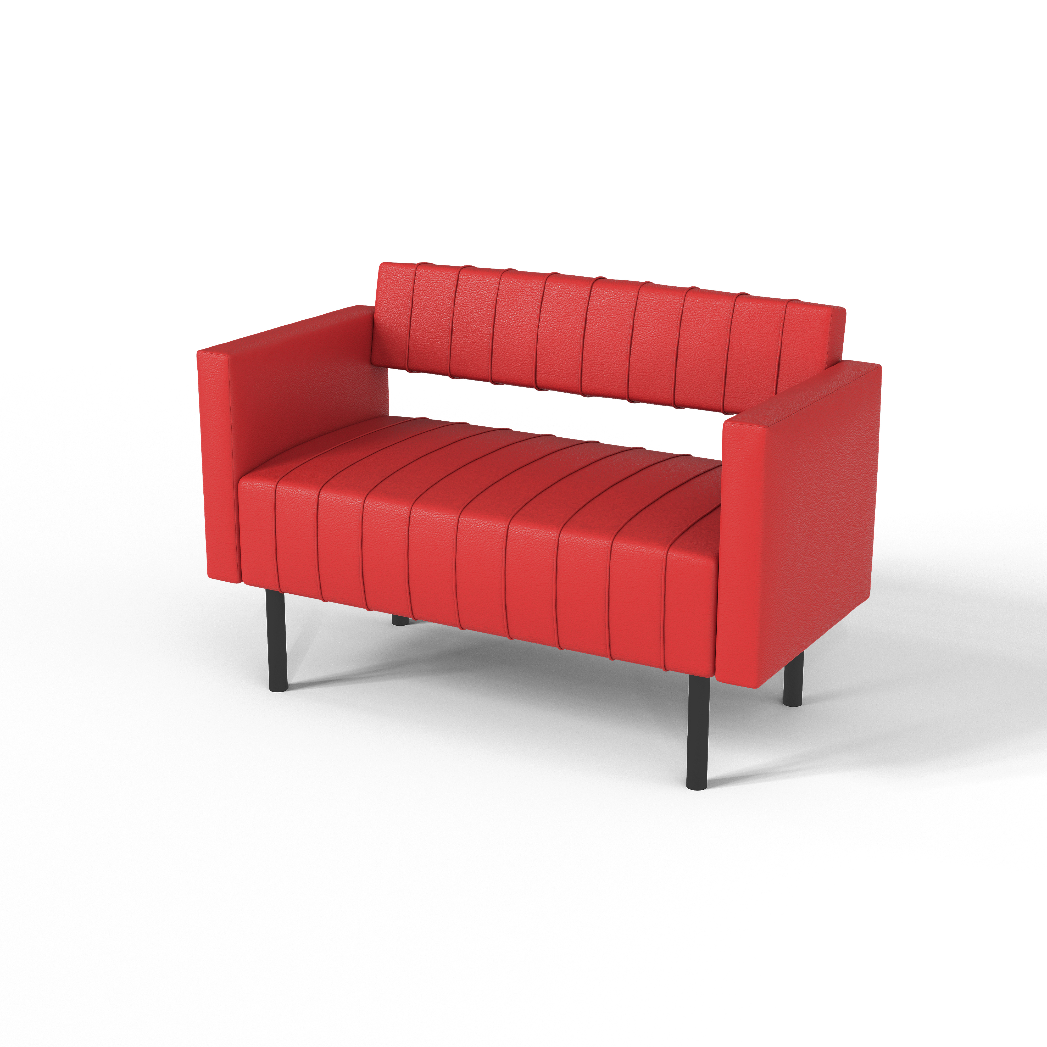Изображение товара Диван Salon tron Rain divan_rain_16 116x82x51 см искусственная кожа цвет экокожа красная