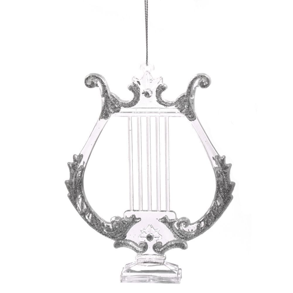 Изображение товара Новогоднее украшение Лира 1x16x10 см цвет серебряный