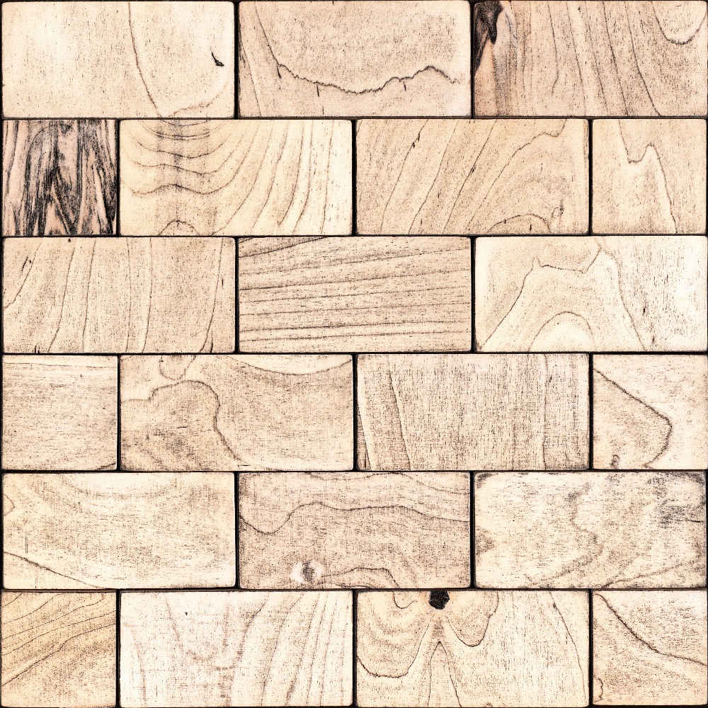 Изображение товара Панель-мозаика Gluten Lignum Swift Бежевый — самоклеящаяся деревянная мозаика 300x300x4 мм