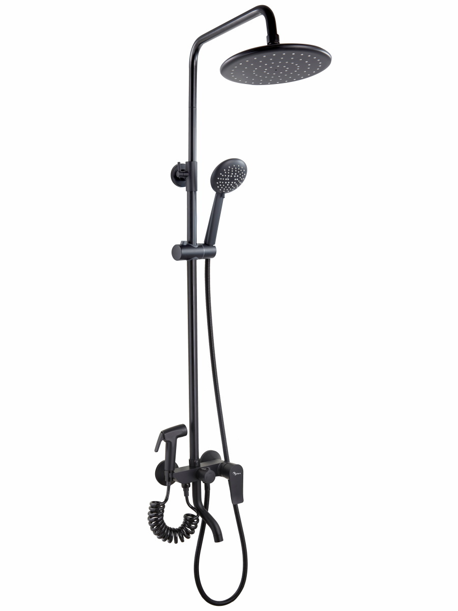 Изображение товара Душевая стойка fashun PL2403-7 со смесителем 4 режима цвет Черный