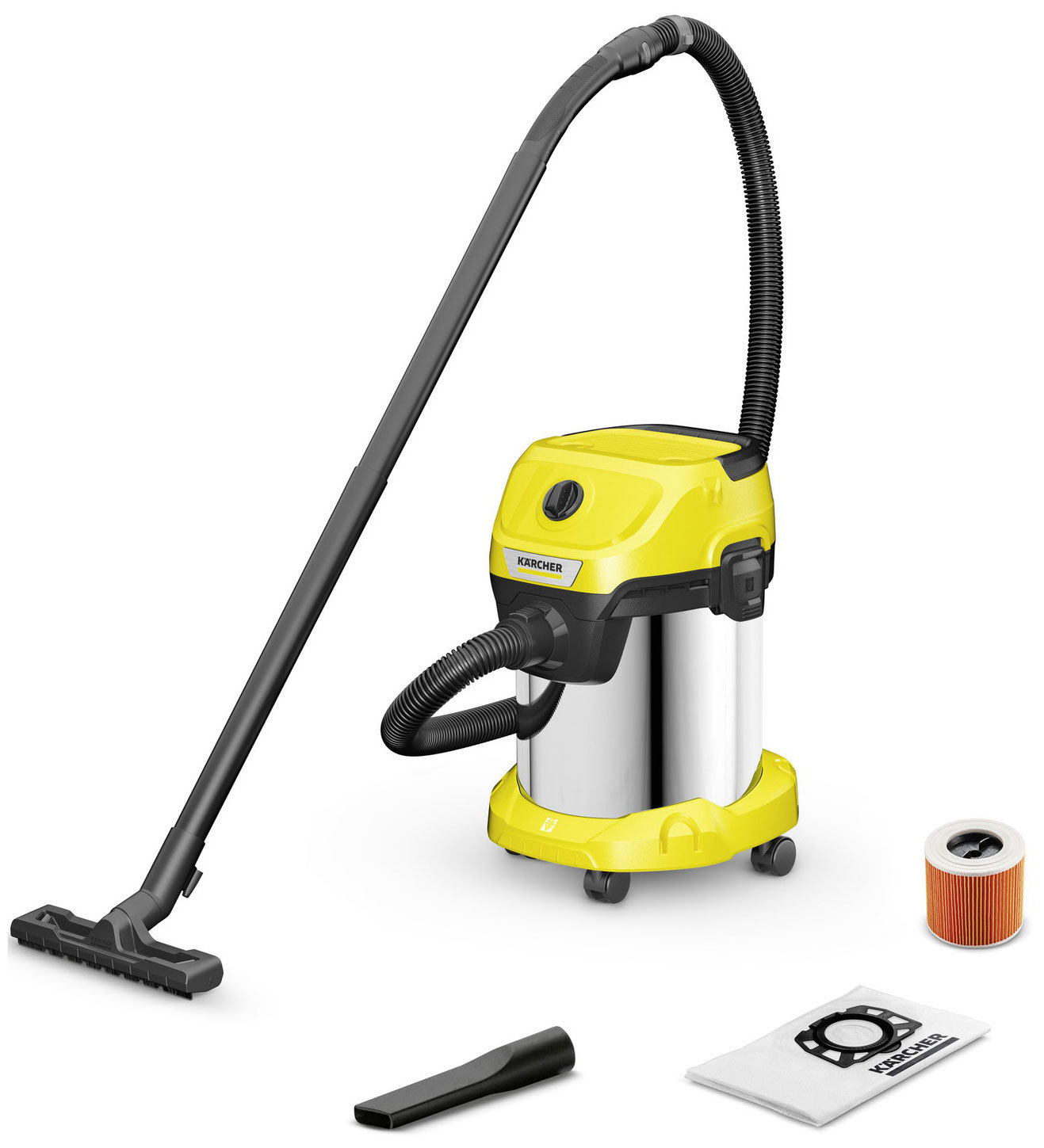 Изображение товара Пылесос строительный Karcher WD 3 S V-17/4/20 1.628-135.0, 1000 Вт, 17 л