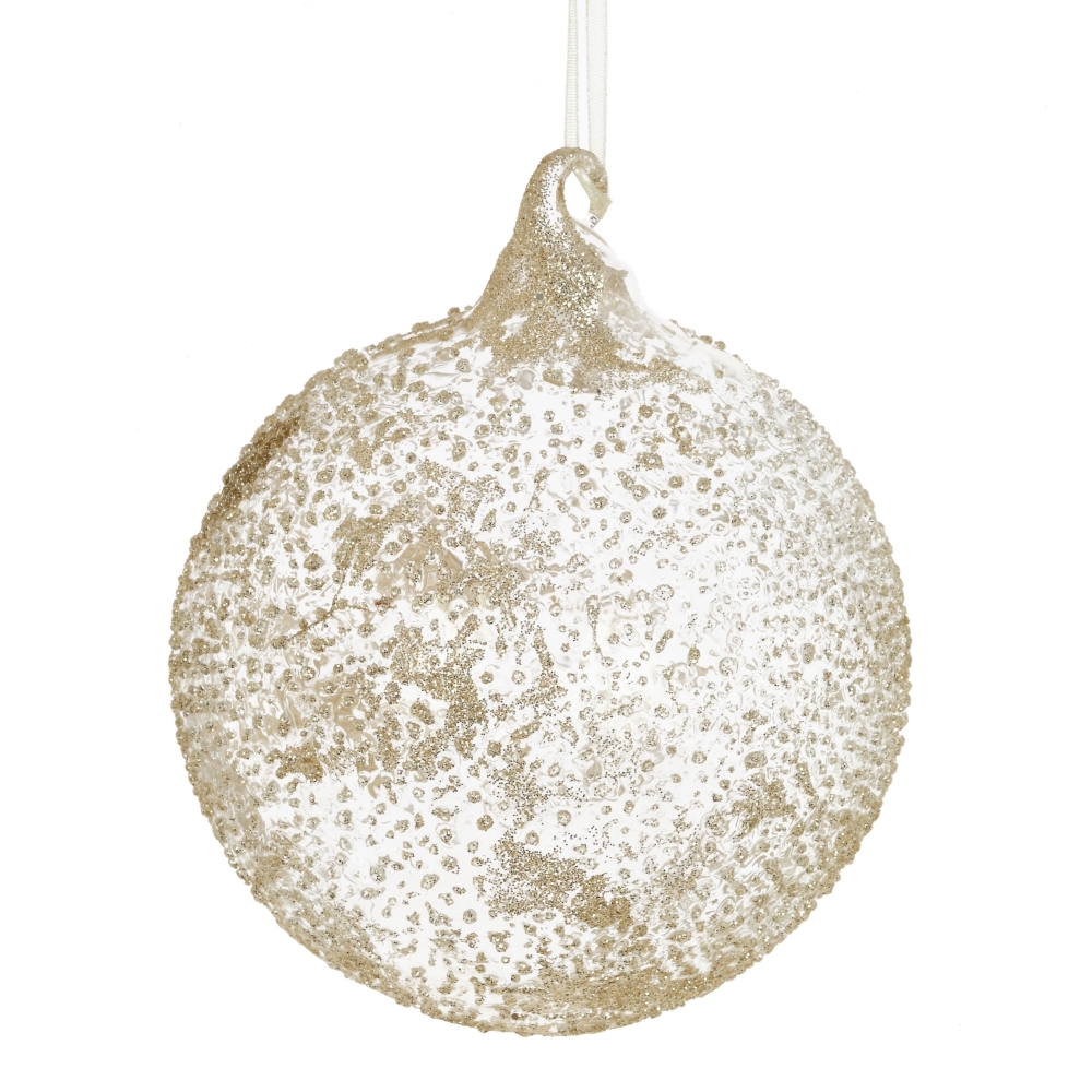 Изображение товара Елочный шар 746217 10 см стекло жёлтый/золотой