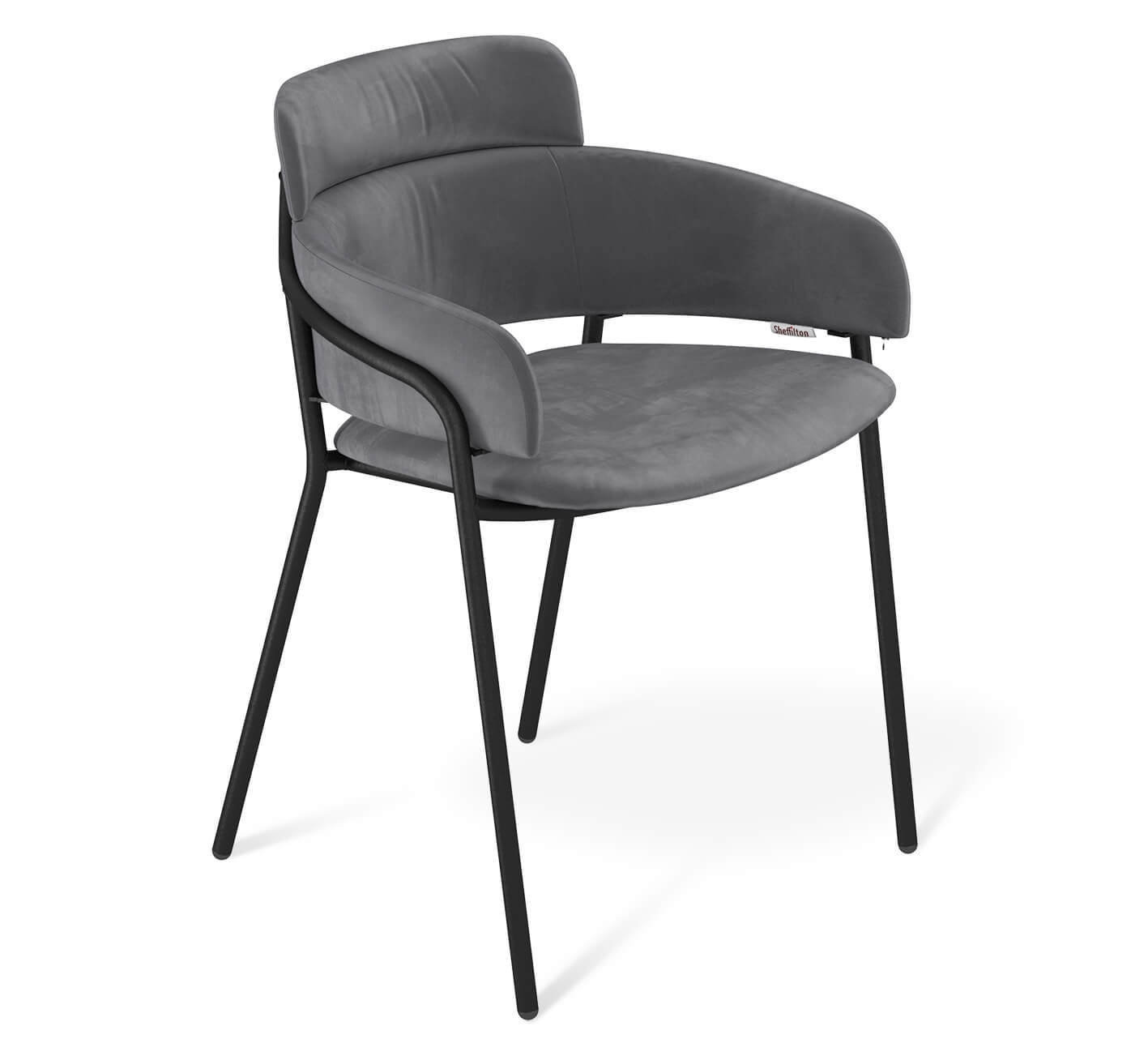 Изображение товара Стул Sheffilton 9037958401 из велюра с металлическим каркасом серый стильный современный комфортный