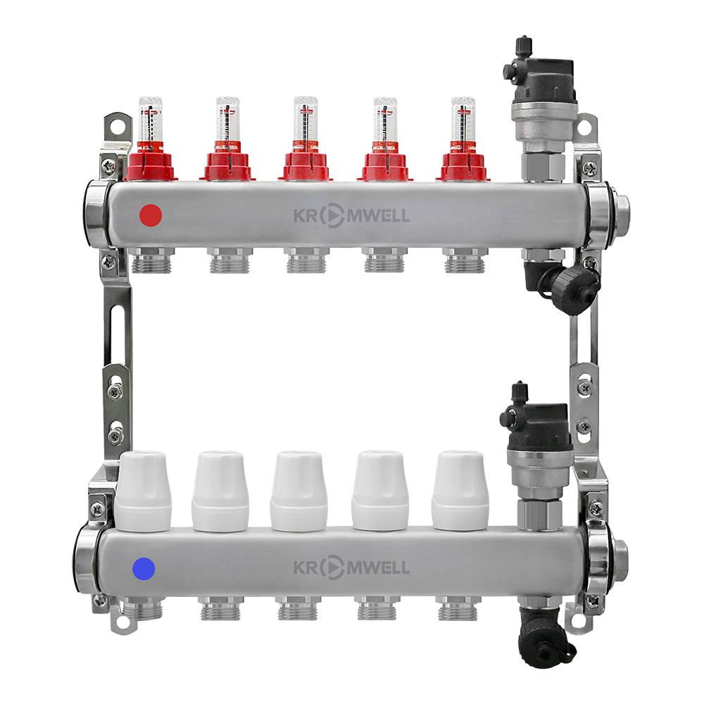 Изображение товара Коллекторная группа Kromwell KW.SM60 1"x3/4" с расходомерами для теплого пола