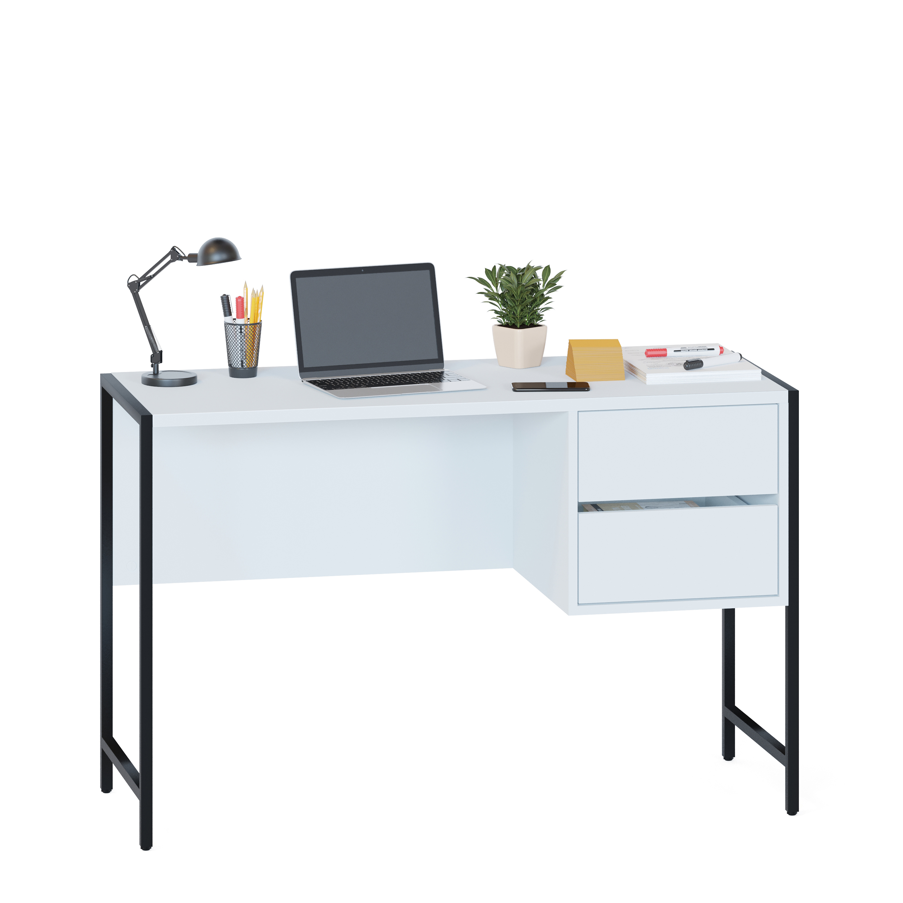 Изображение товара Письменный стол Сокол-т СПм-404 Белый 117x75.5 см на металлокаркасе