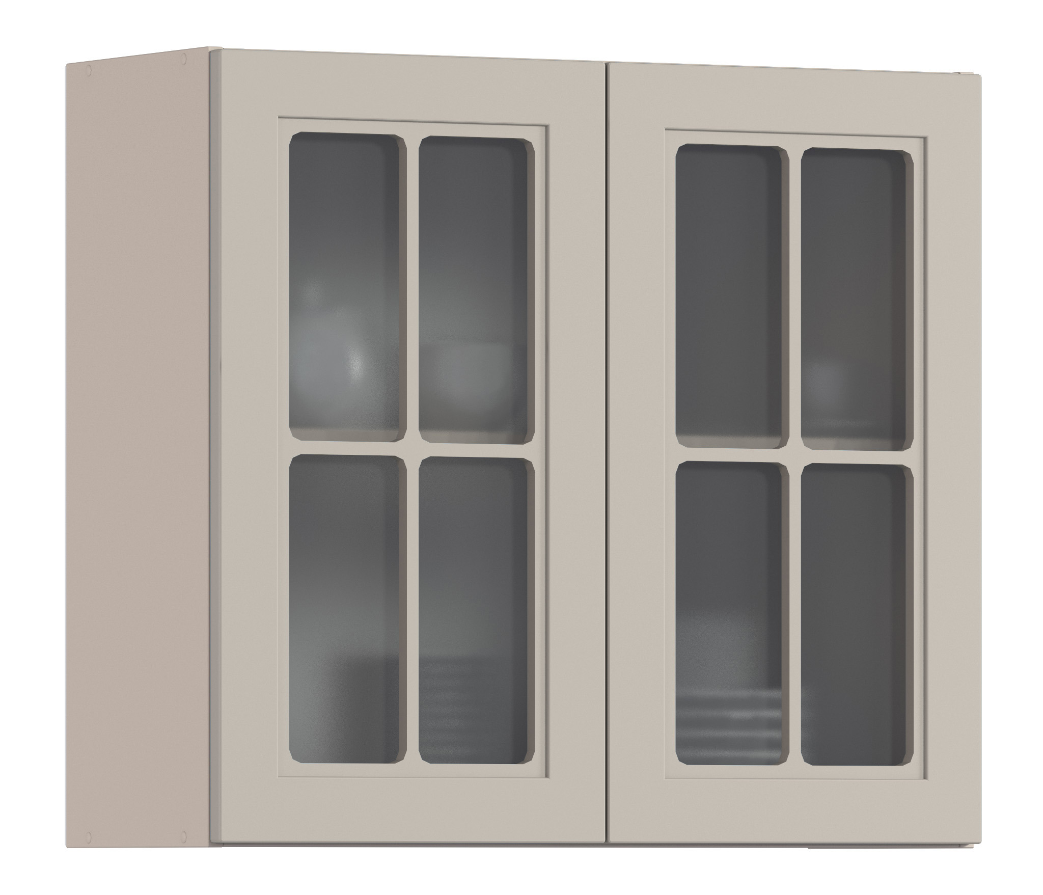 Изображение товара Навесной шкаф Регина 80x72 см с 2 стеклянными фасадами и ручкой скоба