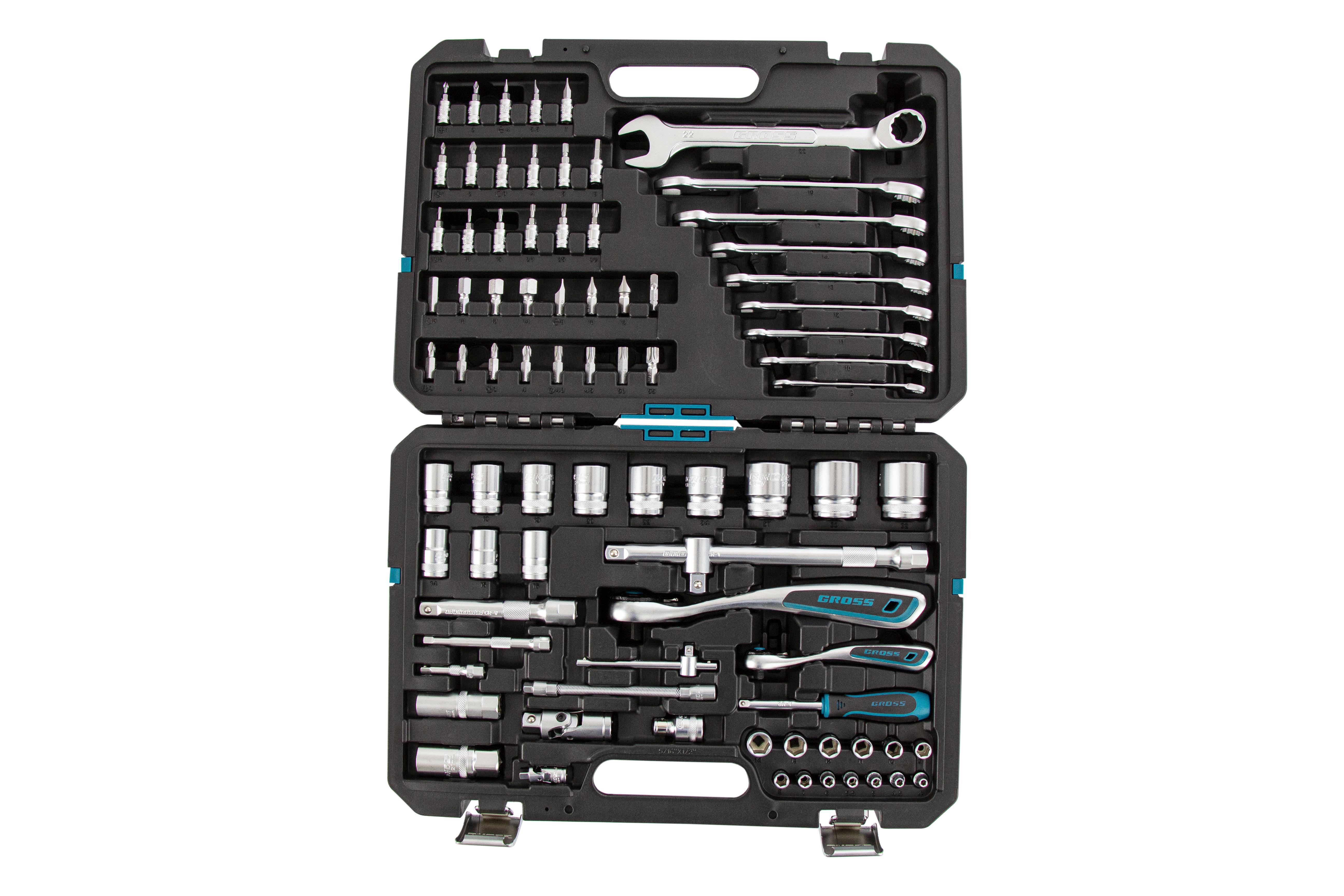 Изображение товара Набор инструментов Gross 14149 82 предм. универсальный в кейсе для ремонта профессионального и дома