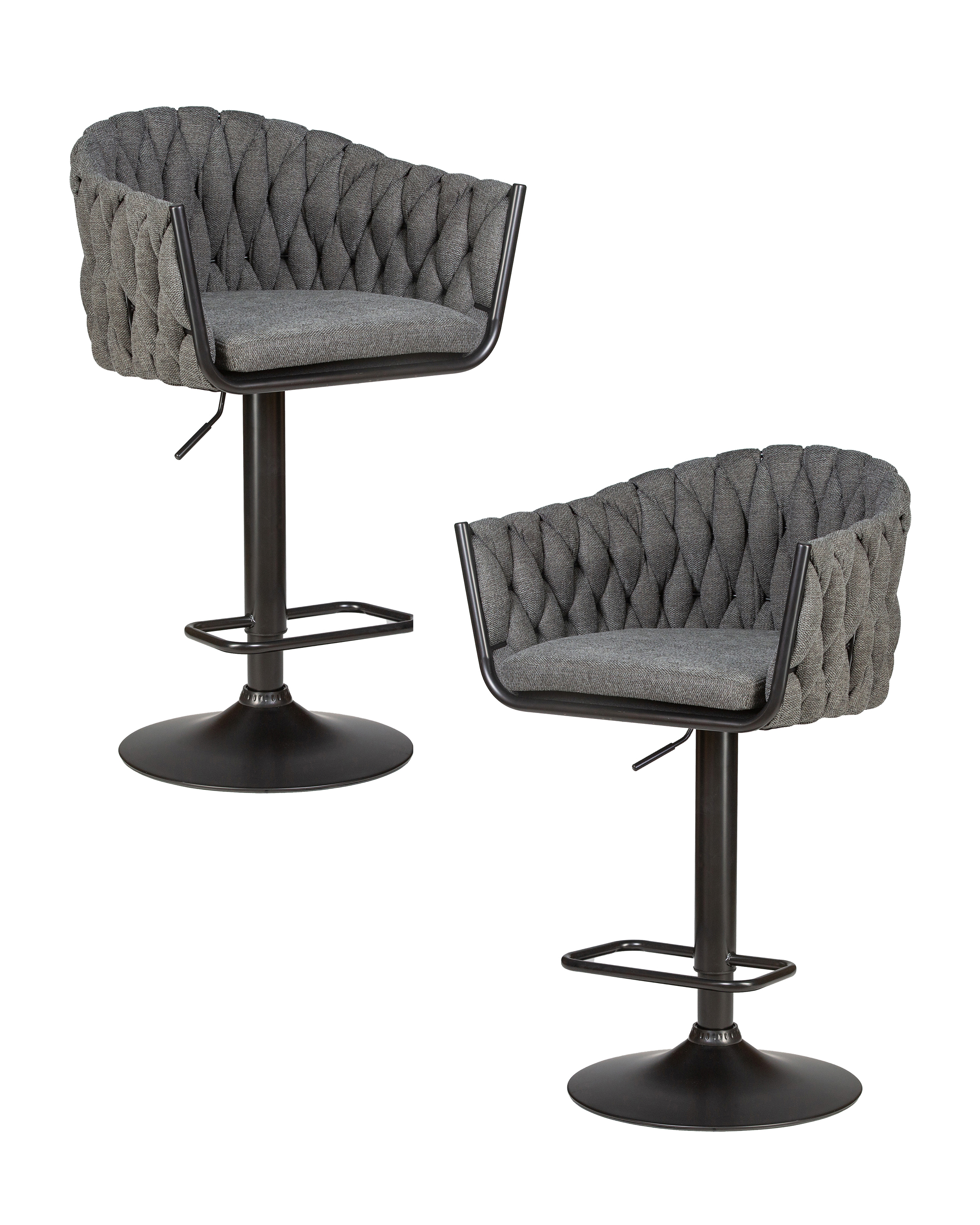 Изображение товара Барный стул DOBRIN LEON графит 2 шт с газлифтом