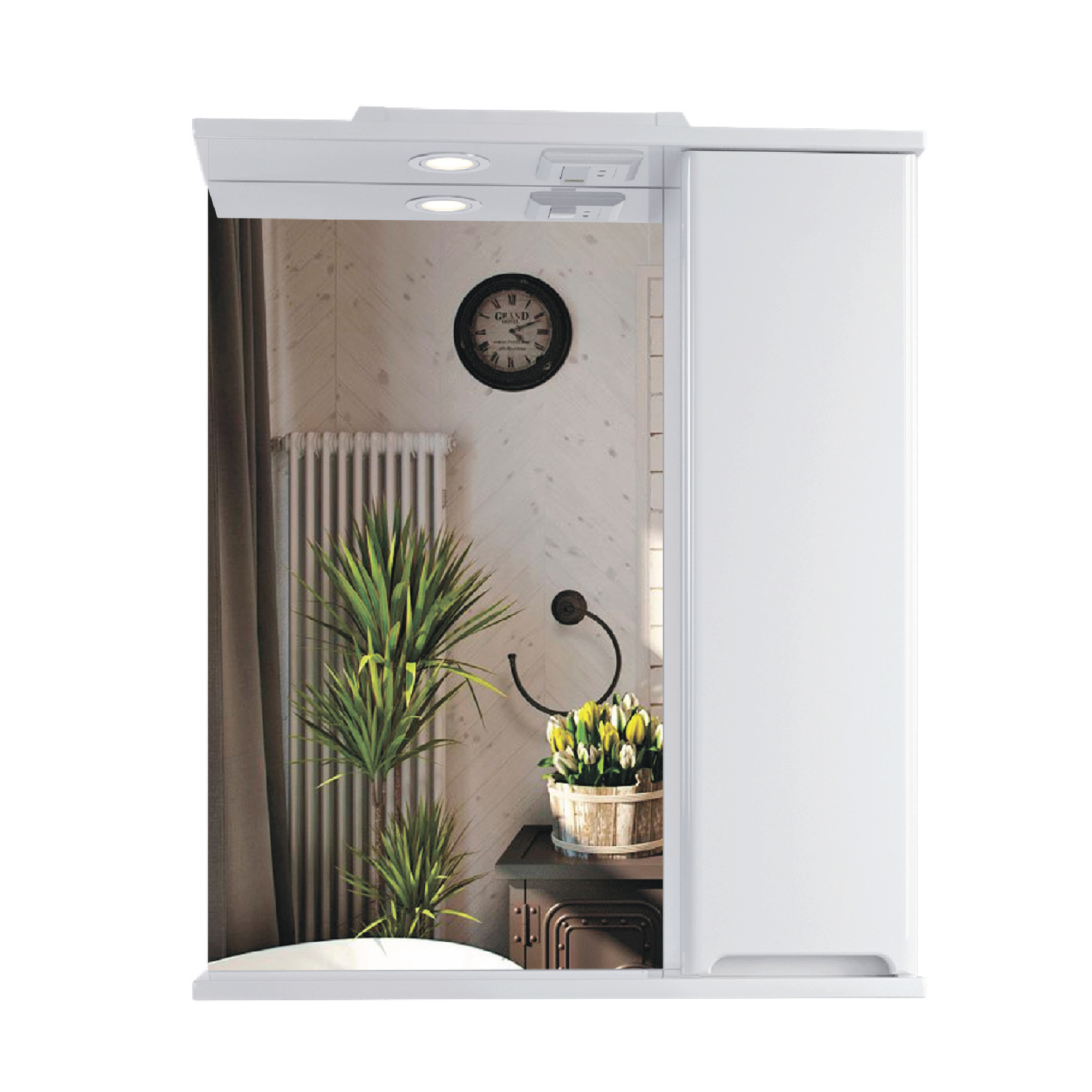 Изображение товара Шкаф для ванной RUVANN BRAVA 60 с зеркалом и подсветкой