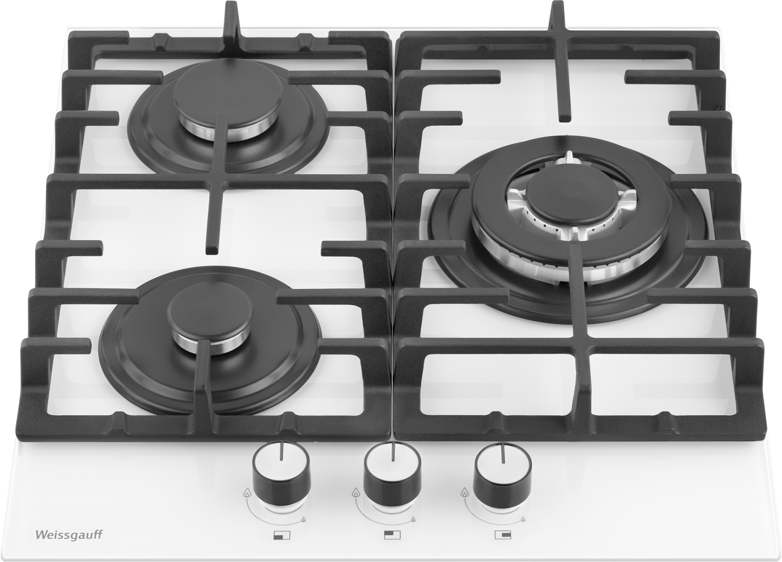 Изображение товара Газовая варочная панель Weissgauff HGG 451 WFV 45 см 3 конфорки белая