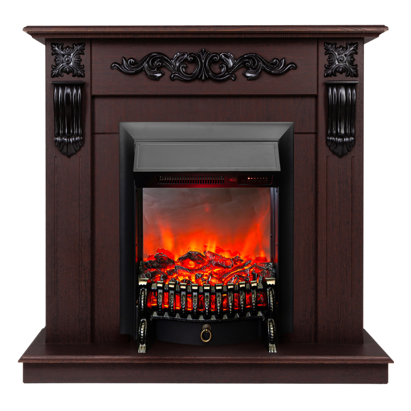 Изображение товара Каминокомплект Realflame Dominica Corner с очагом Fobos Lux BL 1600Вт орех