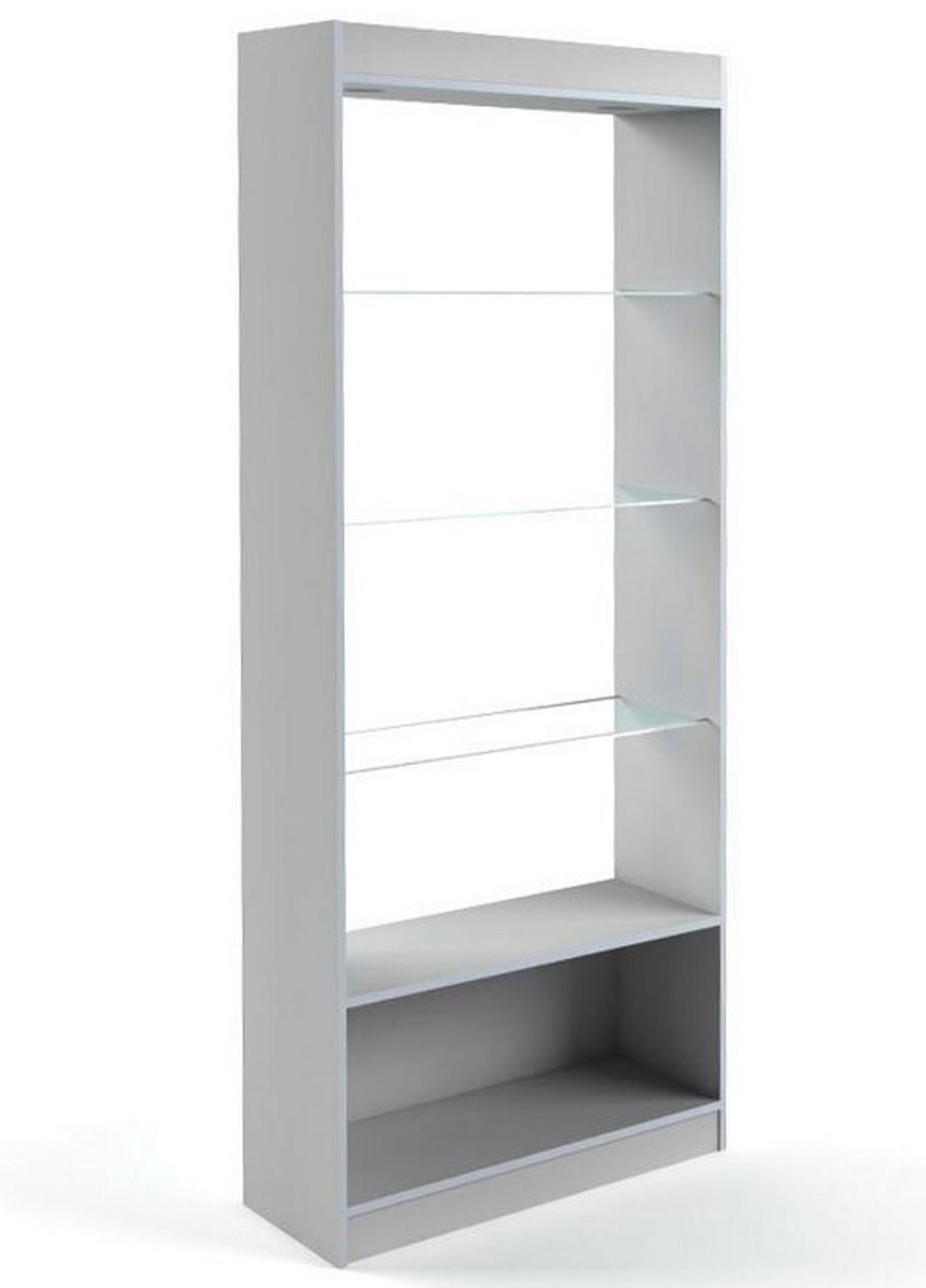 Изображение товара Шкаф-витрина 85x200 см Универсал дерево/стекло цвет серый