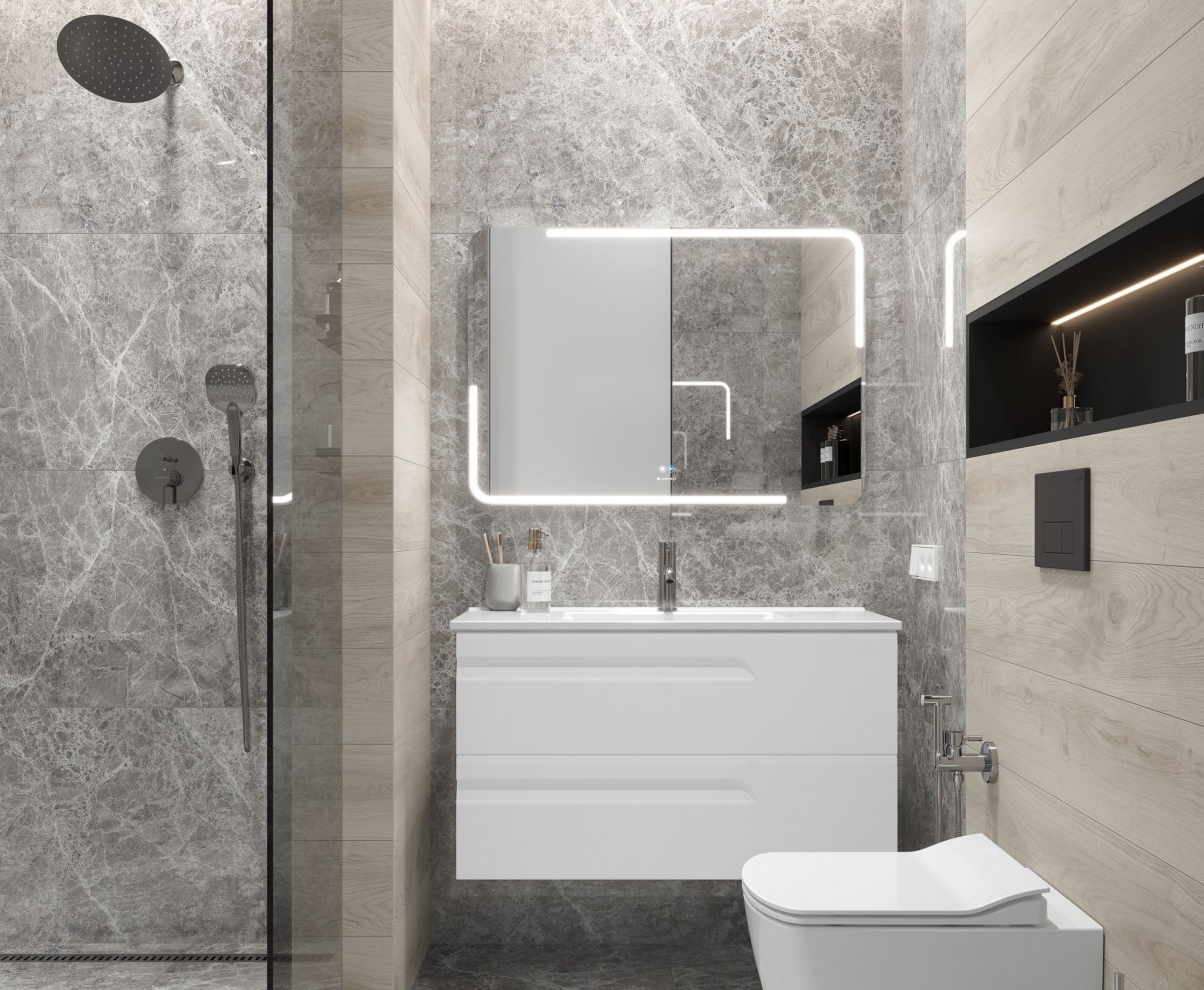 Изображение товара Керамогранит Ceradim Mramor Story Grey 120x60 см серый