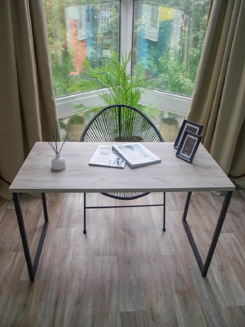 Изображение товара Обеденный стол Diko loft DL-867331 90x60 см серый крафт с регулируемыми ножками