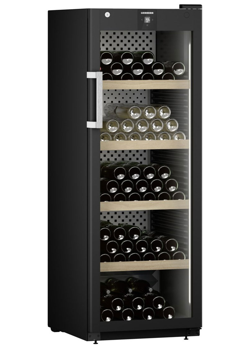 Изображение товара Винный шкаф Liebherr WSbl стекло черный 195 бутылок с защитой UV