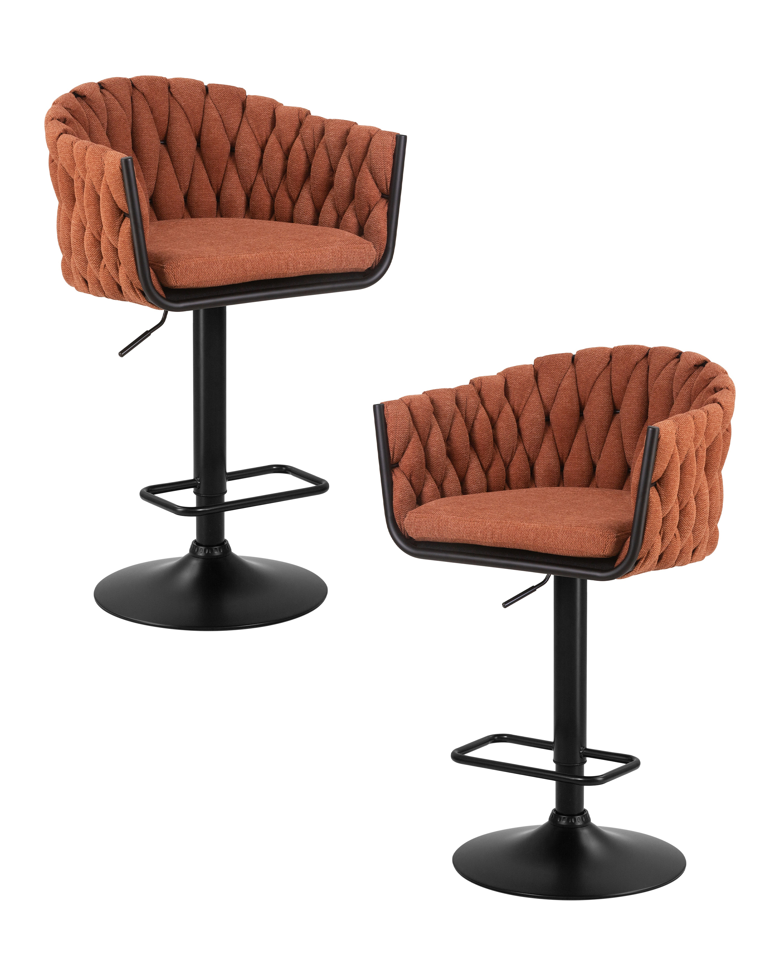 Изображение товара Барный стул Dobrin Leon lm-9690 для кухни бара и кафе оранжевый регулируемый механизм вращения