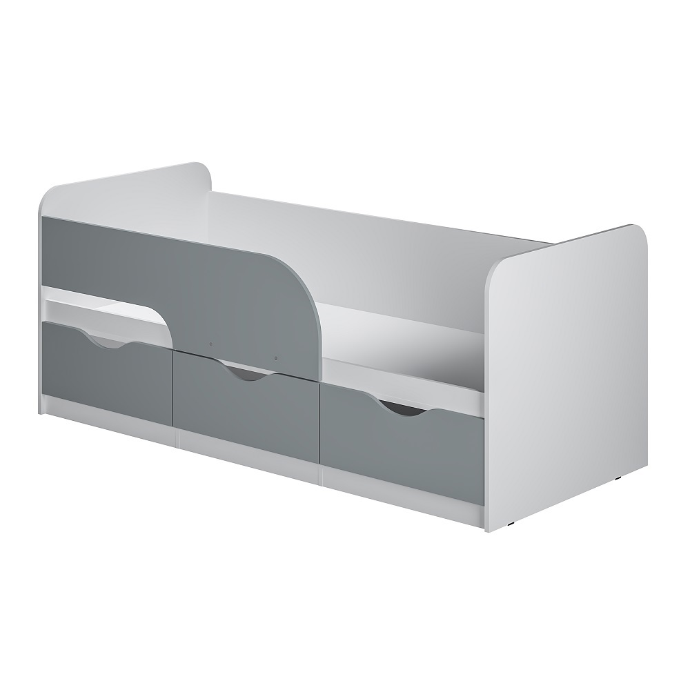 Изображение товара Кровать BTS Стандарт КР-22 189.2x77x85.2 см ЛДСП белый серый безопасная практичная детская