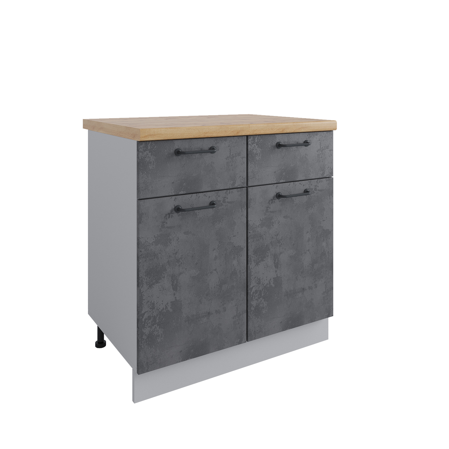 Изображение товара Кухонный шкаф напольный из ЛДСП и МДФ Стиль 80x81.6x60 см серый бетон