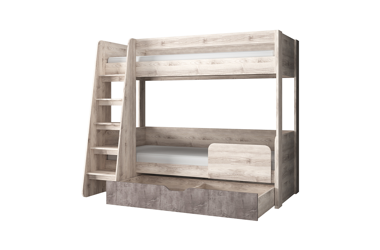 Изображение товара Кровать Anrex Jazz 204.9x71.4x94.2 см ЛДСП сосна современная мебель для спальни