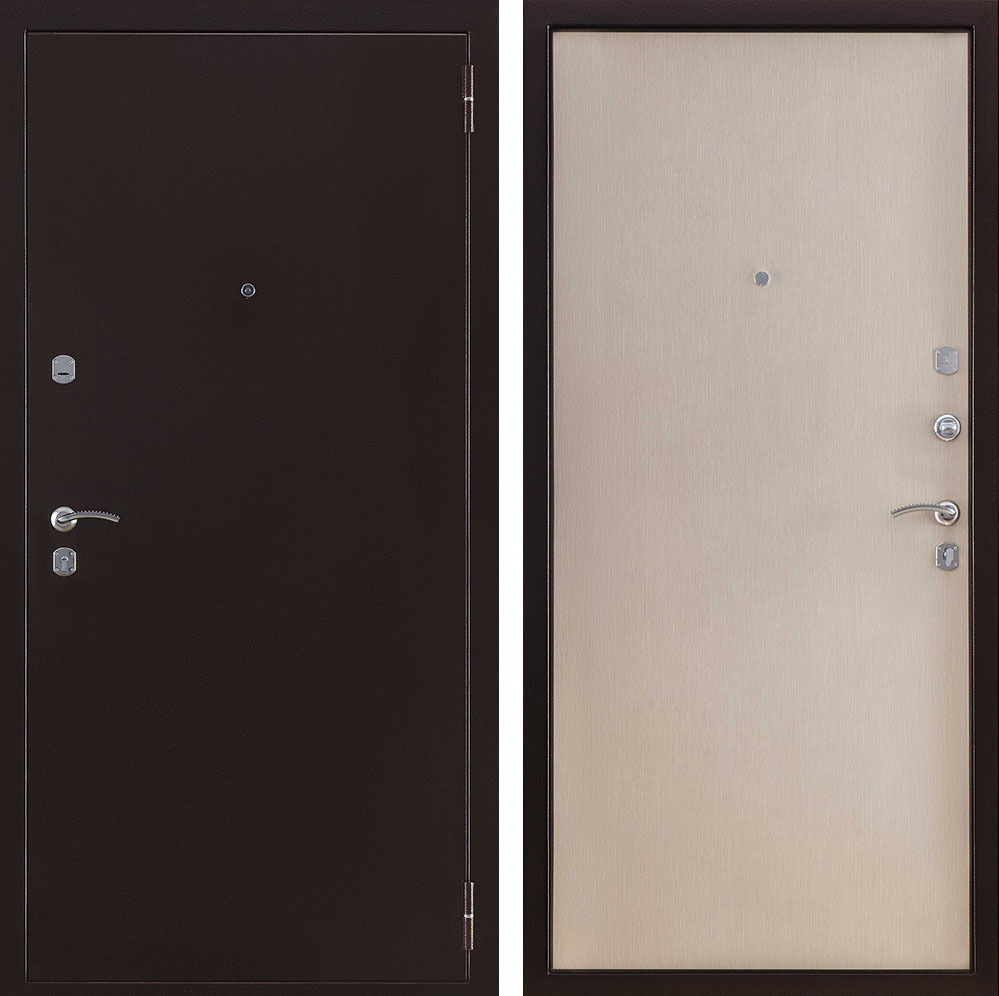 Изображение товара Триумф 2 - прочная входная дверь с двумя замками, Беленый дуб/Антик медь