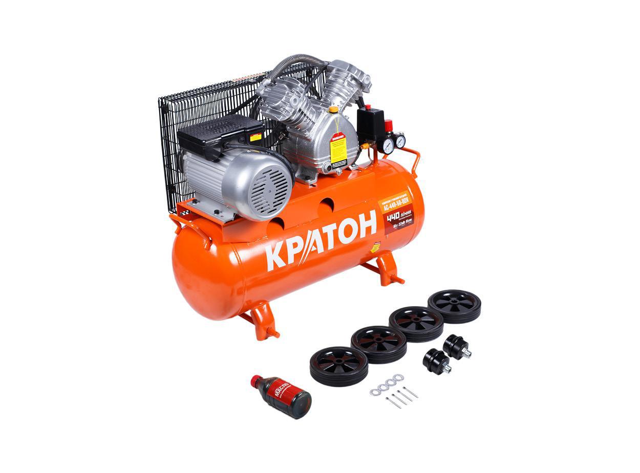 Изображение товара Компрессор поршневой Кратон AC-440-50-BDV 50 л 440 л/мин ременной