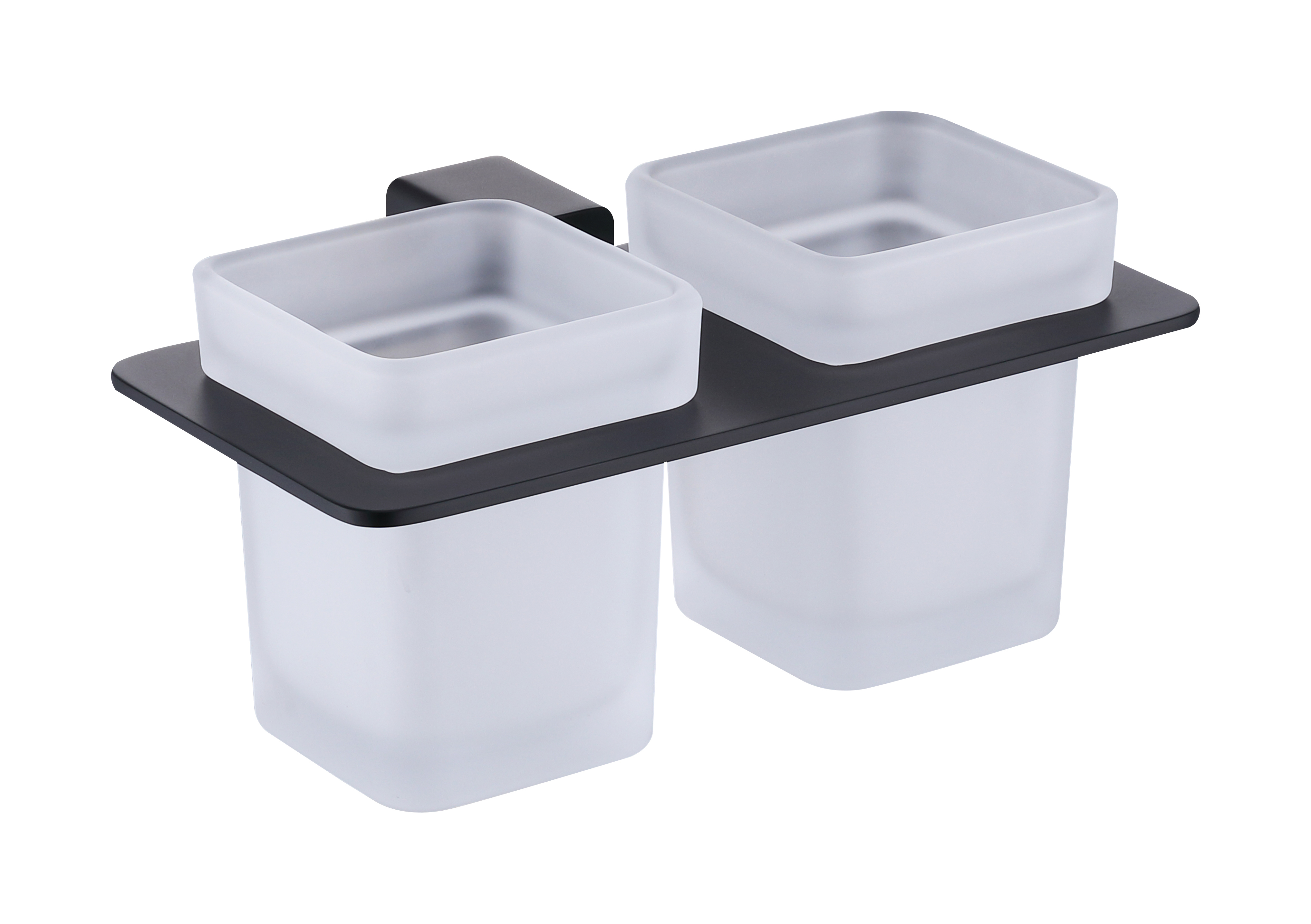 Изображение товара Держатель для зубных щеток с двумя стаканами Raglo R301.08.06 черный современный стиль