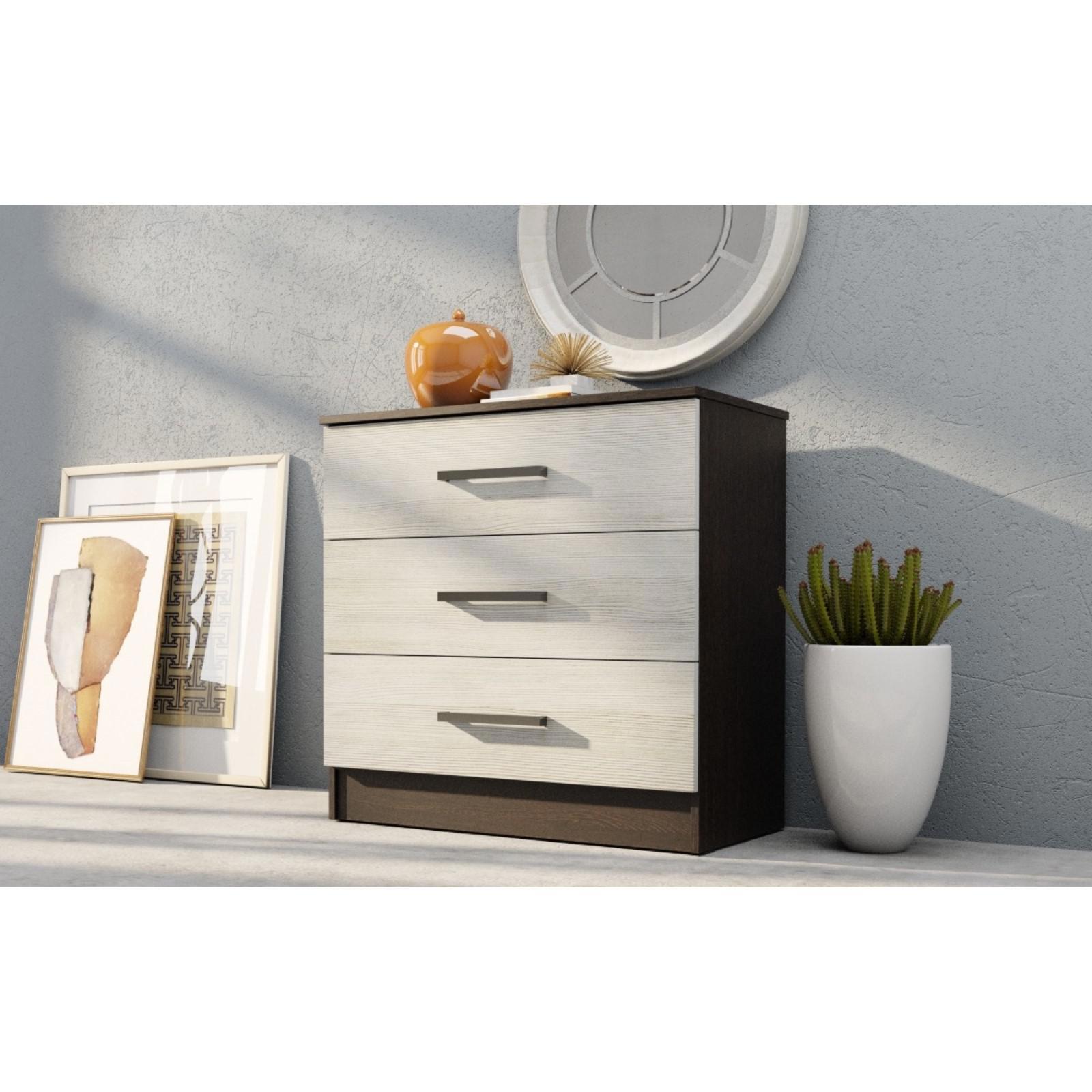 Изображение товара Комод Simaland Адель 3 ящика венге сосна лоредо высота 80 см