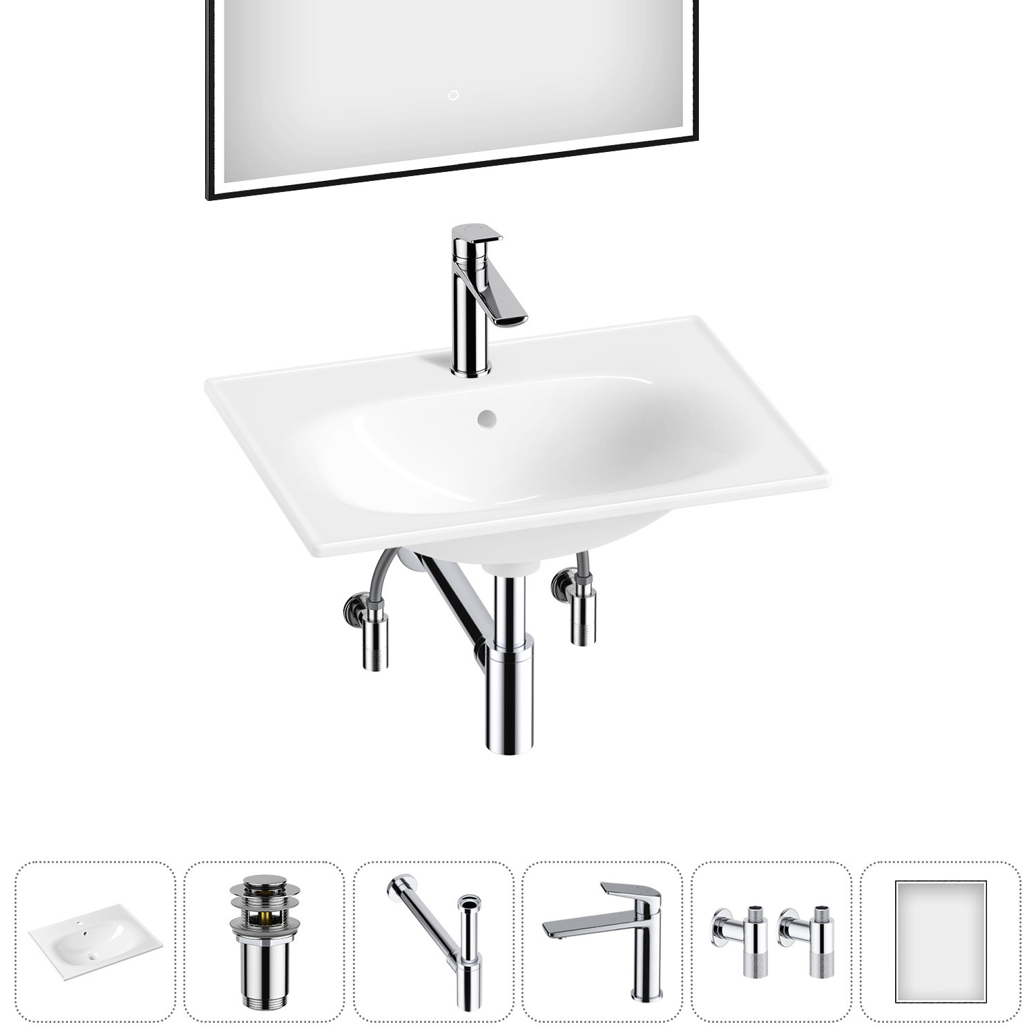 Изображение товара Раковина Lavinia boho bathroom sink 60см глянцевая с комплектом