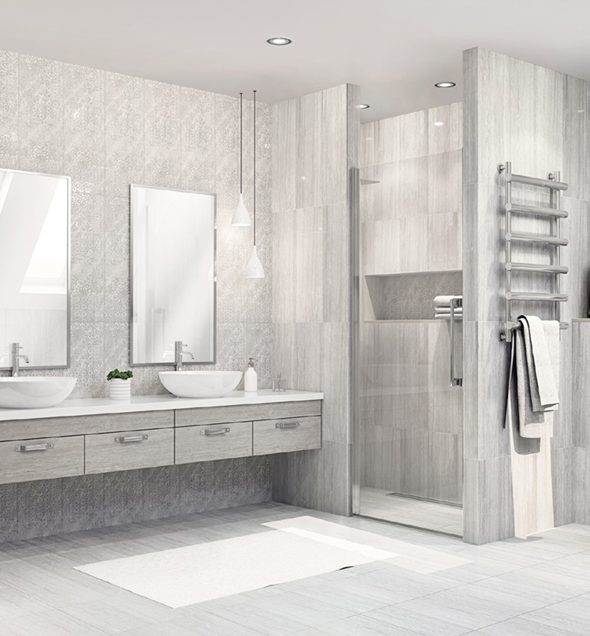 Изображение товара Керамическая настенная плитка Eletto Ceramica Trevi 25.1х70.9 см серый глянцевый